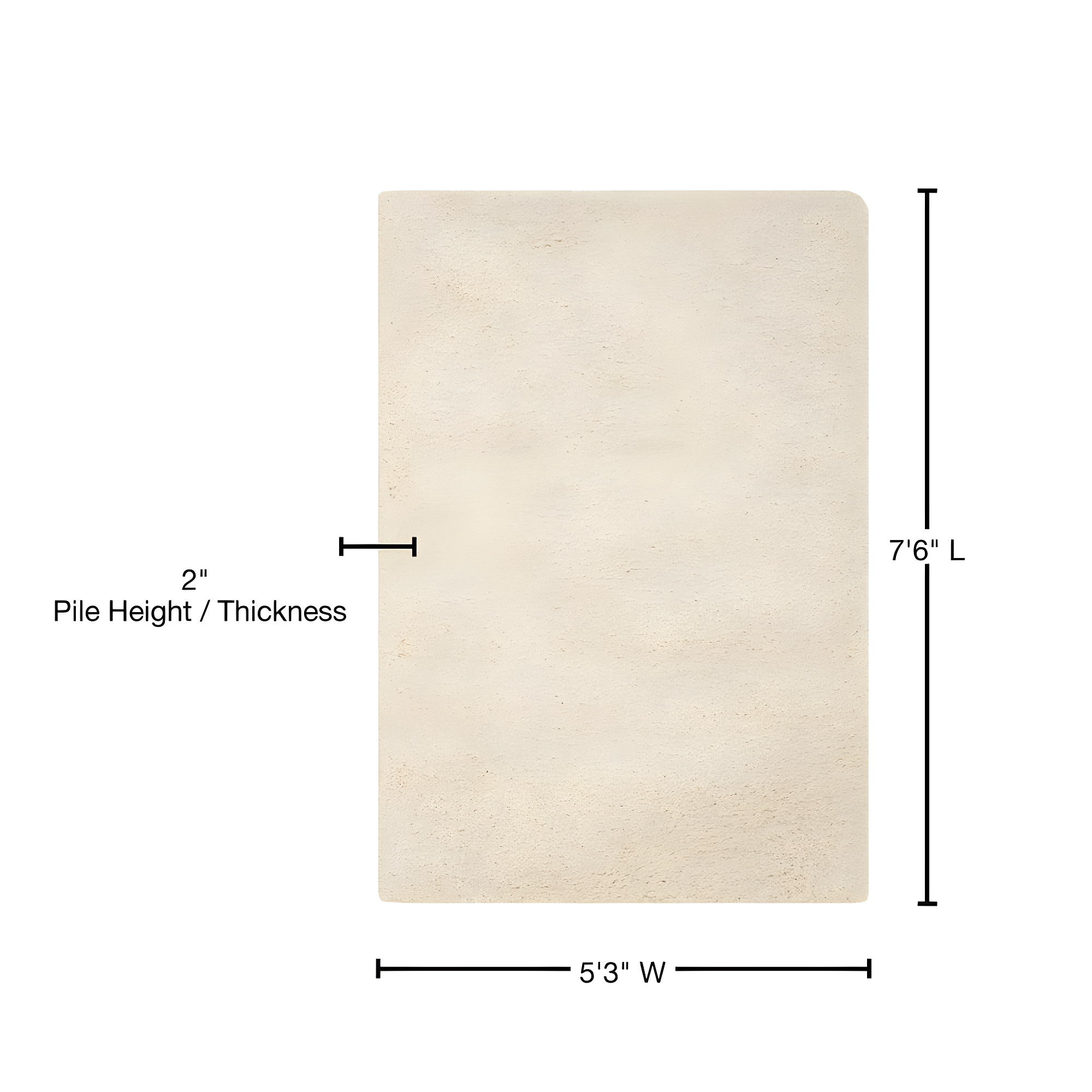 Shag SG151 Power Loomed Indoor Area Rug - Ivory - 5'3"x7'6" - Safavieh.