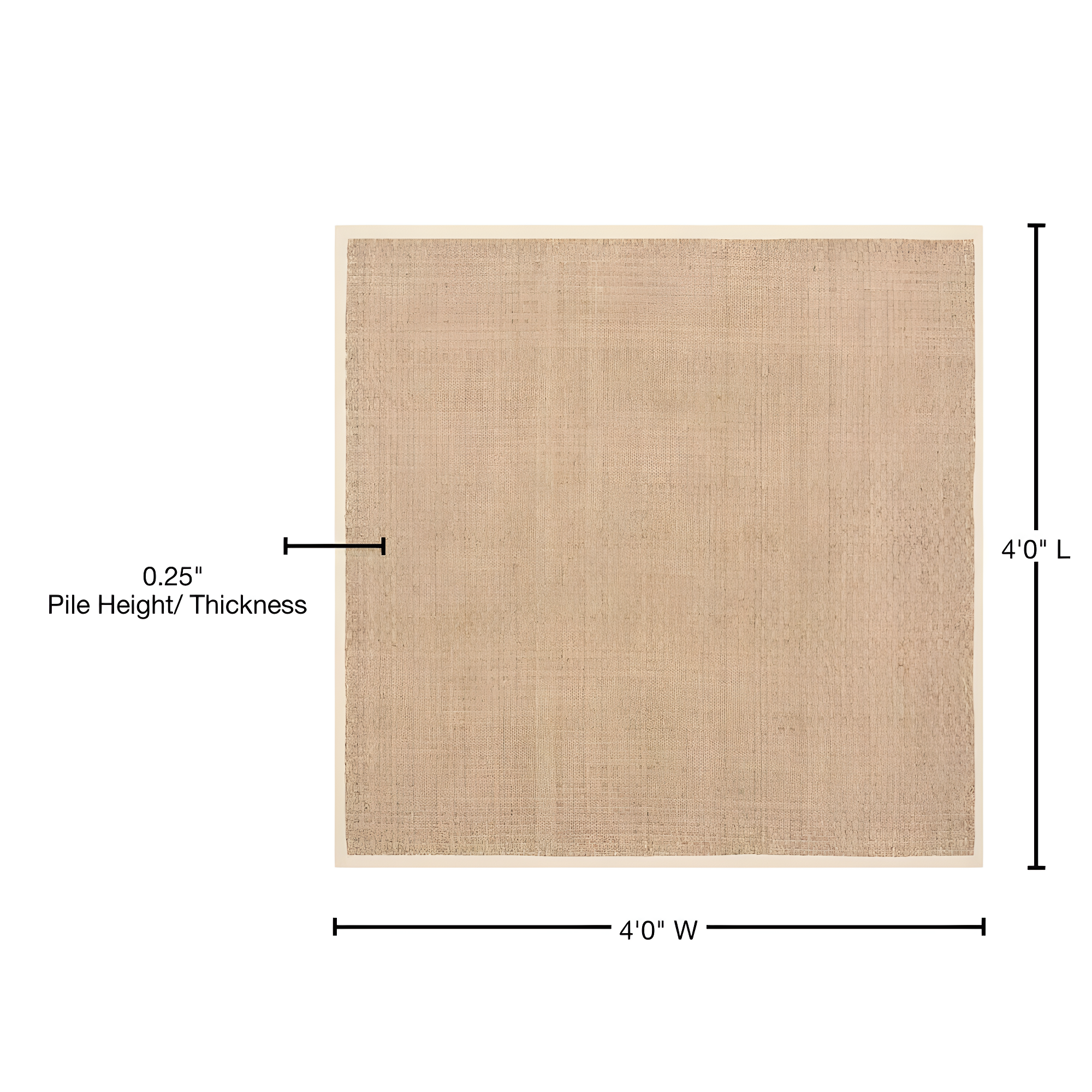 Natural Fiber NF114 Power Loomed Indoor Area Rug - Natural/Beige - 4'x4' - Safavieh.