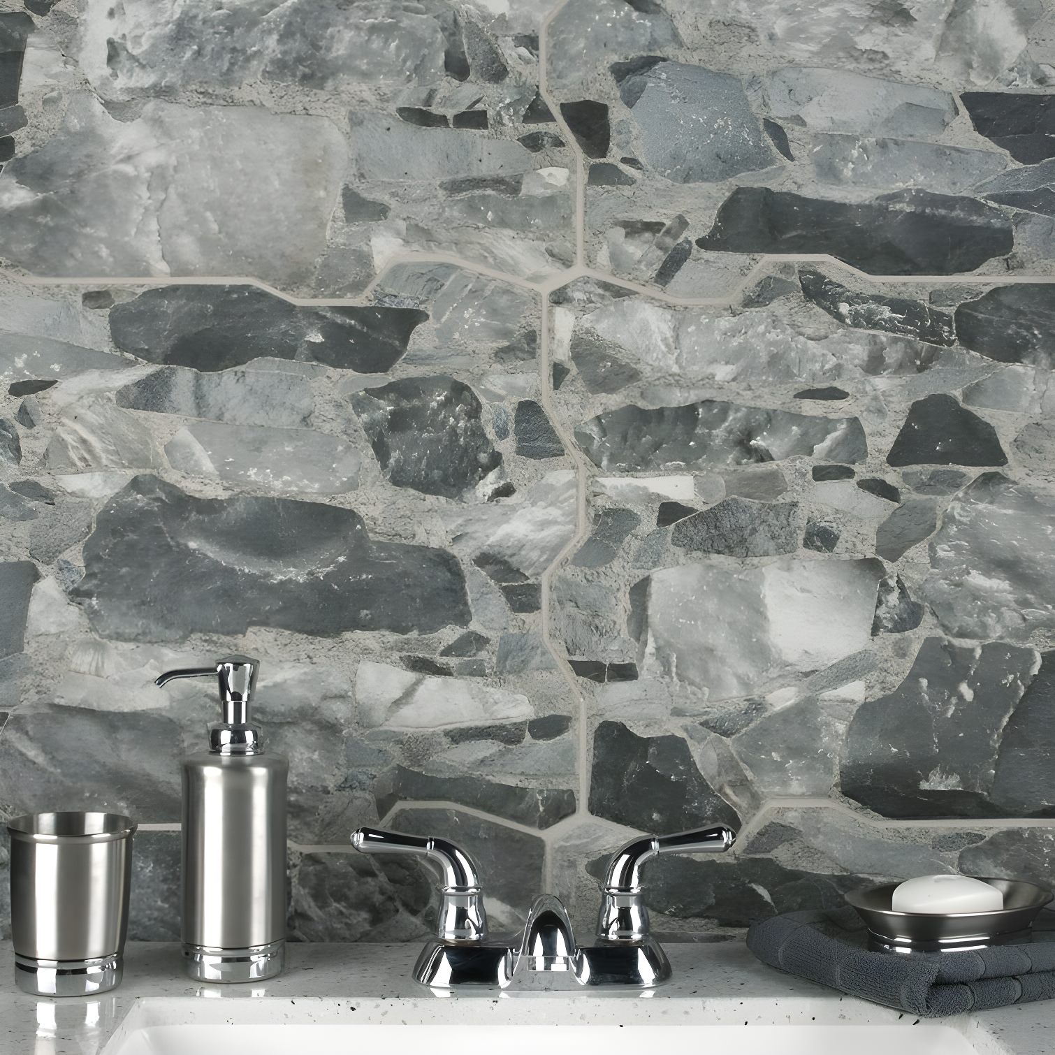 Rambla 15" x 23" Porcelain Stone Look Wall & Floor Tile