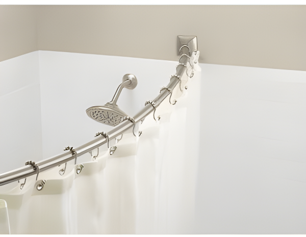 Moen 60-Inch to 72-Inch Permanent Mount Adjustable Curved Shower Rod