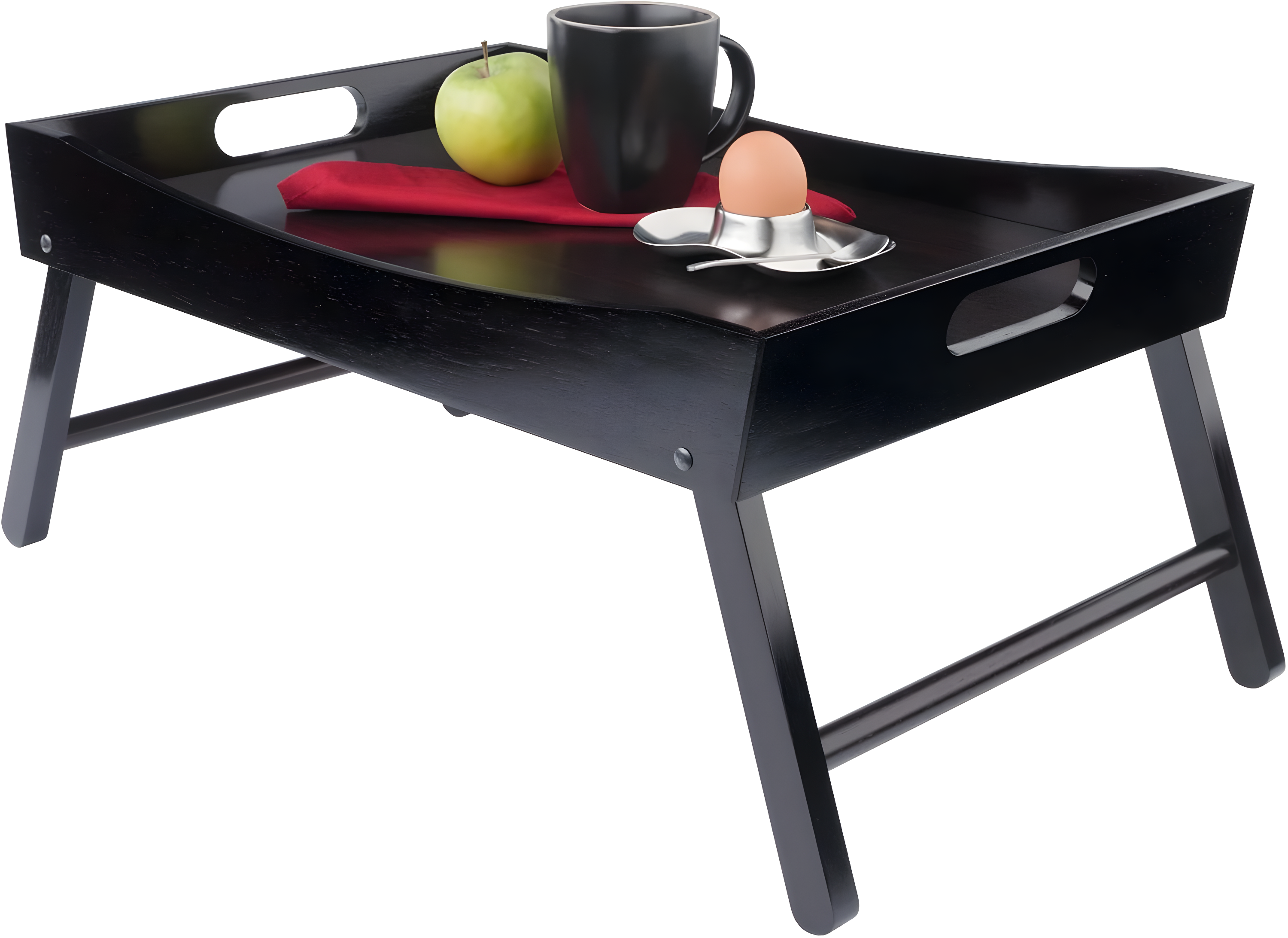 Winsome Benito Breakfast Tray in Espresso Finish: Wood Composite Bed & Serving Tray, Rectangle, 24.41" x 14.96"