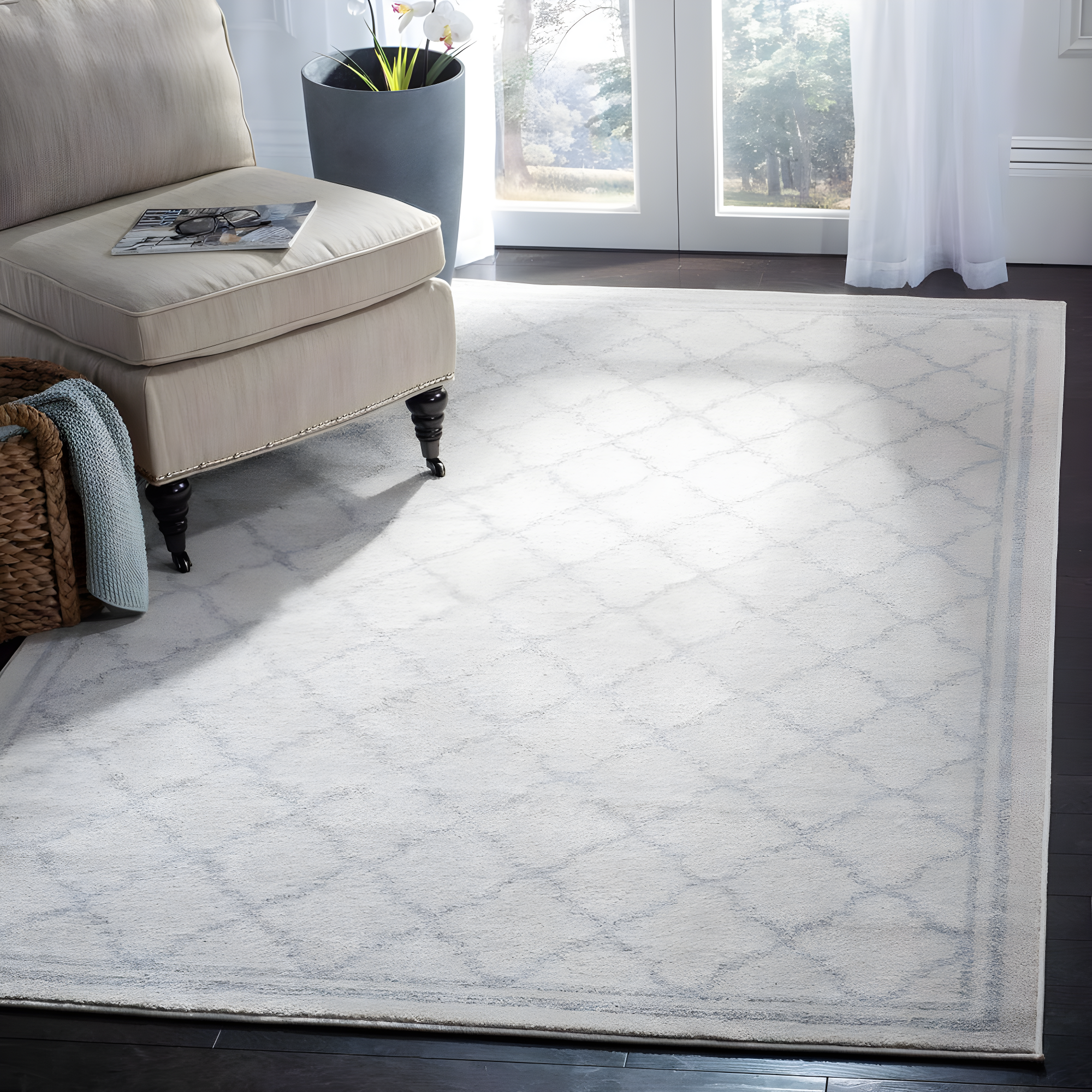 SAFAVIEH Amherst Trina Geometric Area Rug, Beige/Light Grey, 6' x 9'