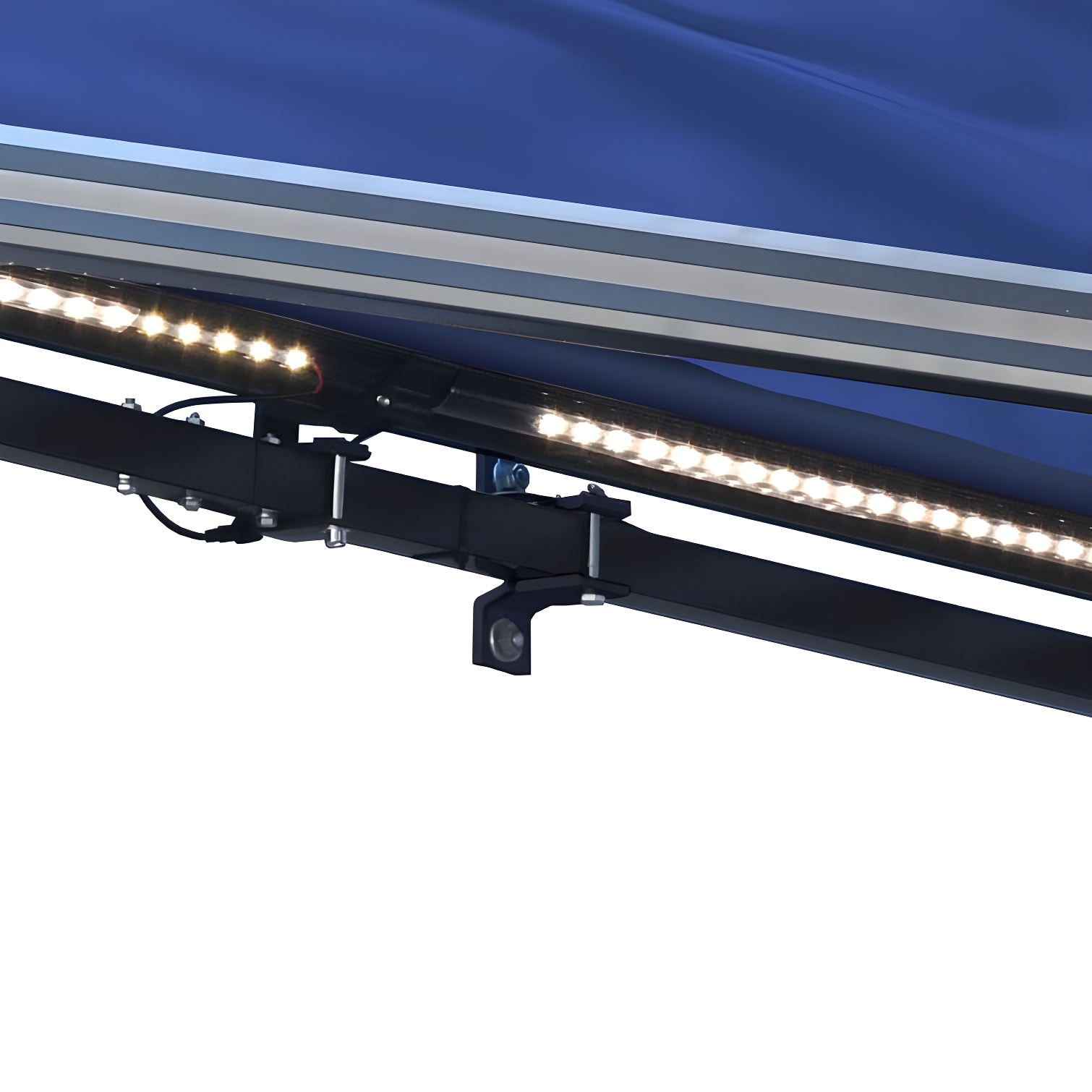 Semi-Cassette Patio Awning with LED Lights - Moroccan Collection