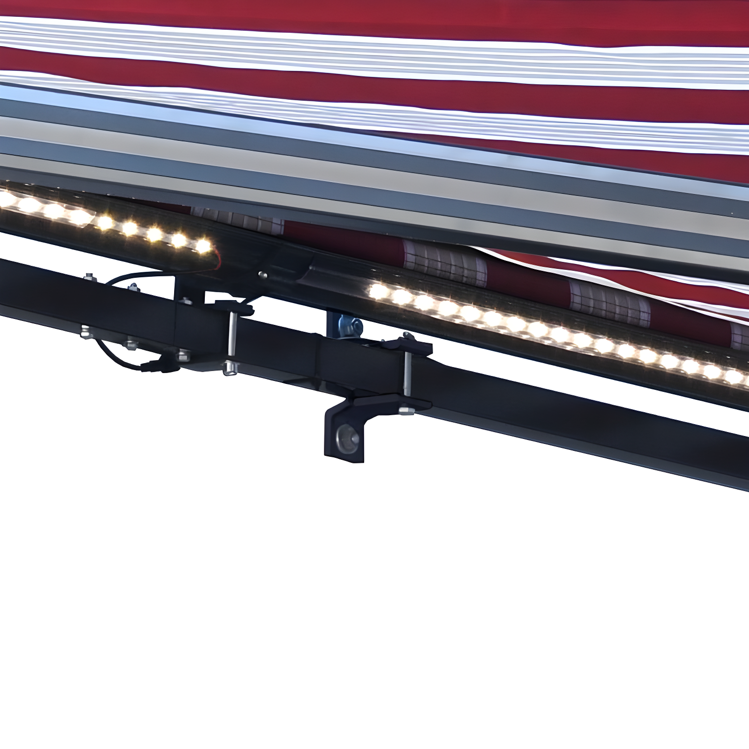Semi-Cassette Patio Awning with LED Lights - Moroccan Collection