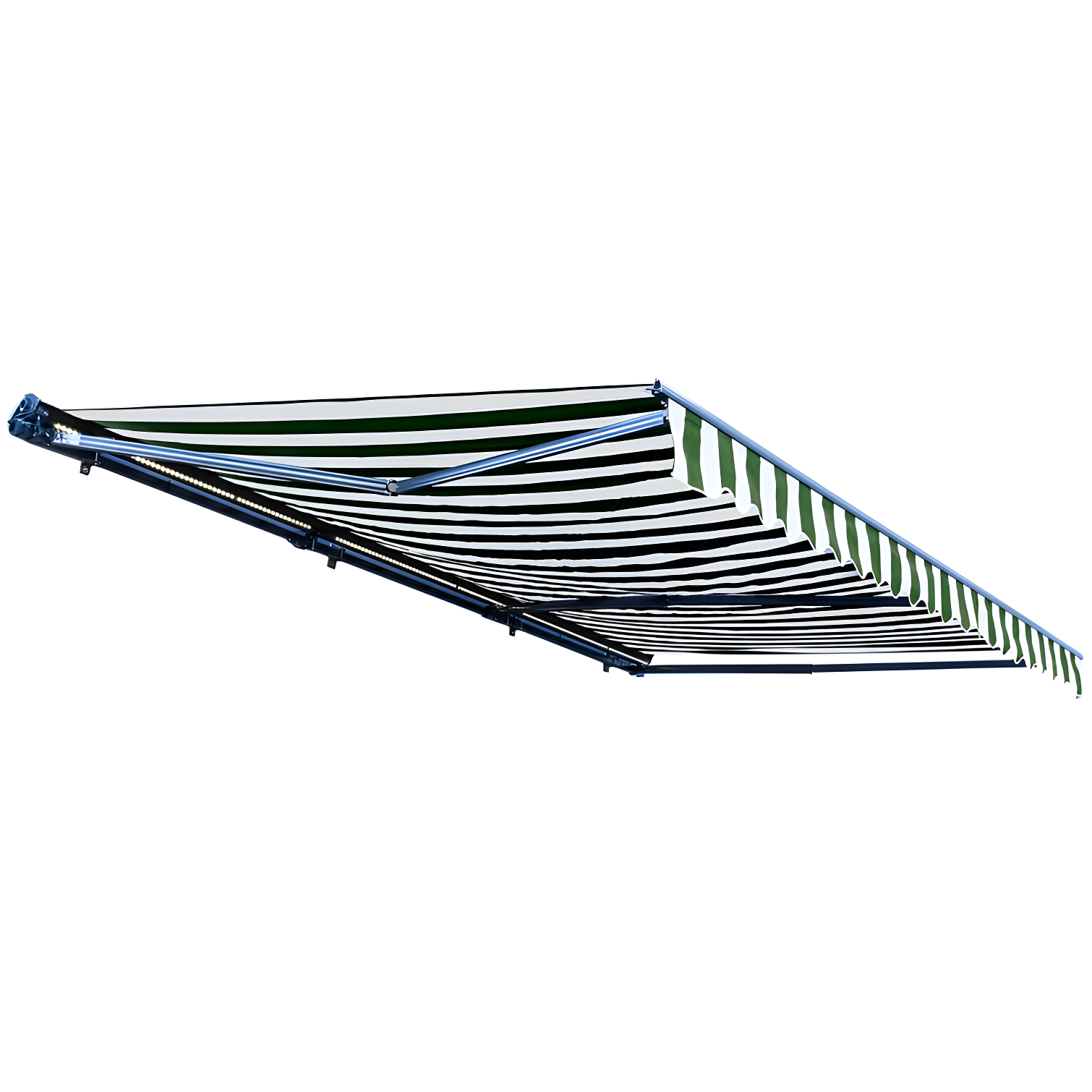 Semi-Cassette Patio Awning with LED Lights - Moroccan Collection