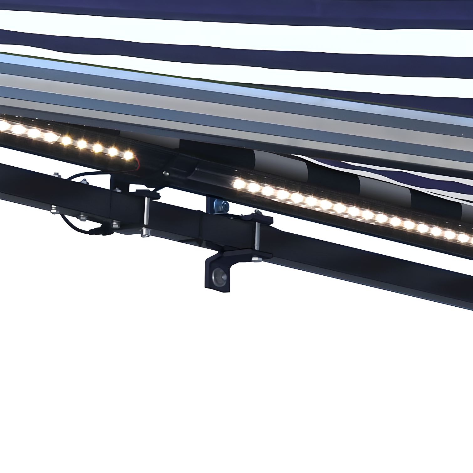 Semi-Cassette Patio Awning with LED Lights - Moroccan Collection