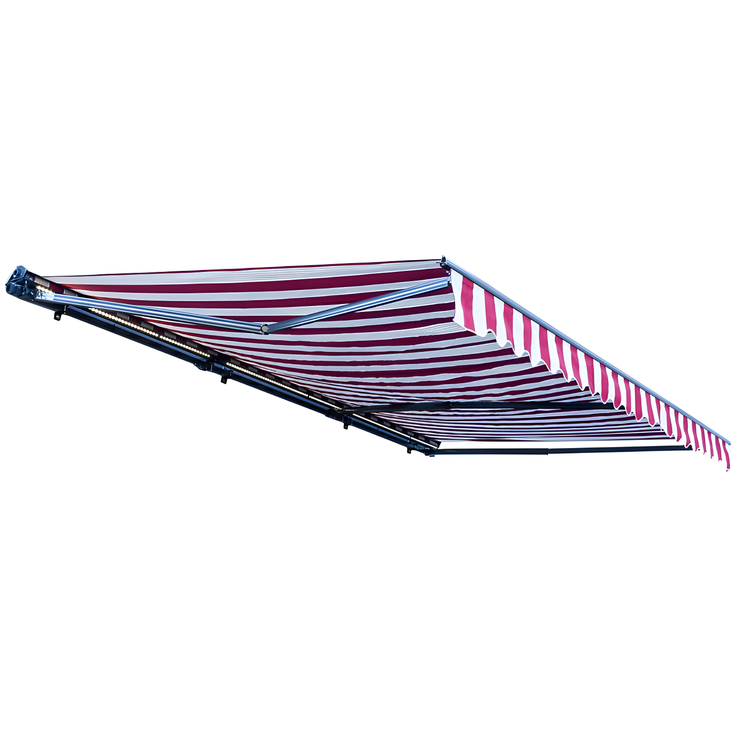 Semi-Cassette Patio Awning with LED Lights - Moroccan Collection
