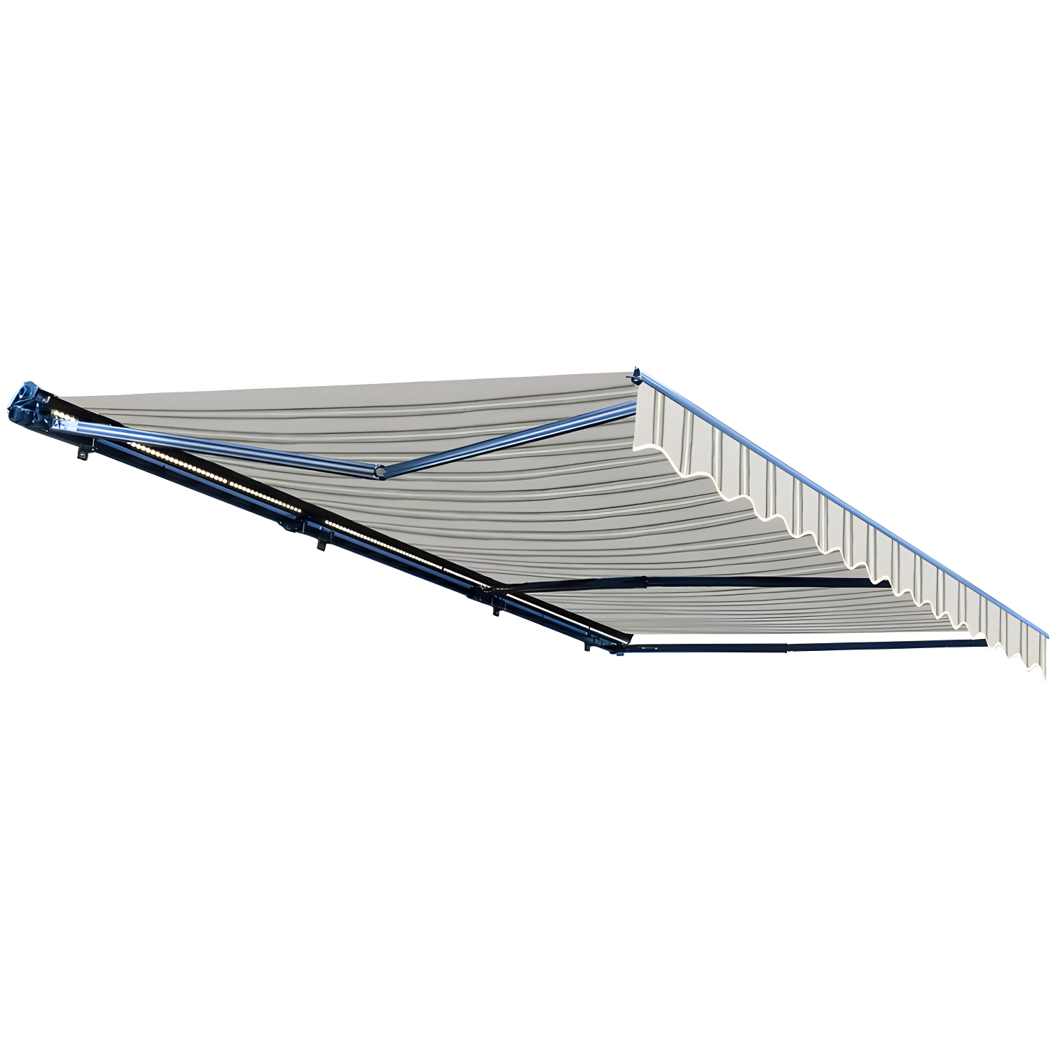 Semi-Cassette Patio Awning with LED Lights - Moroccan Collection