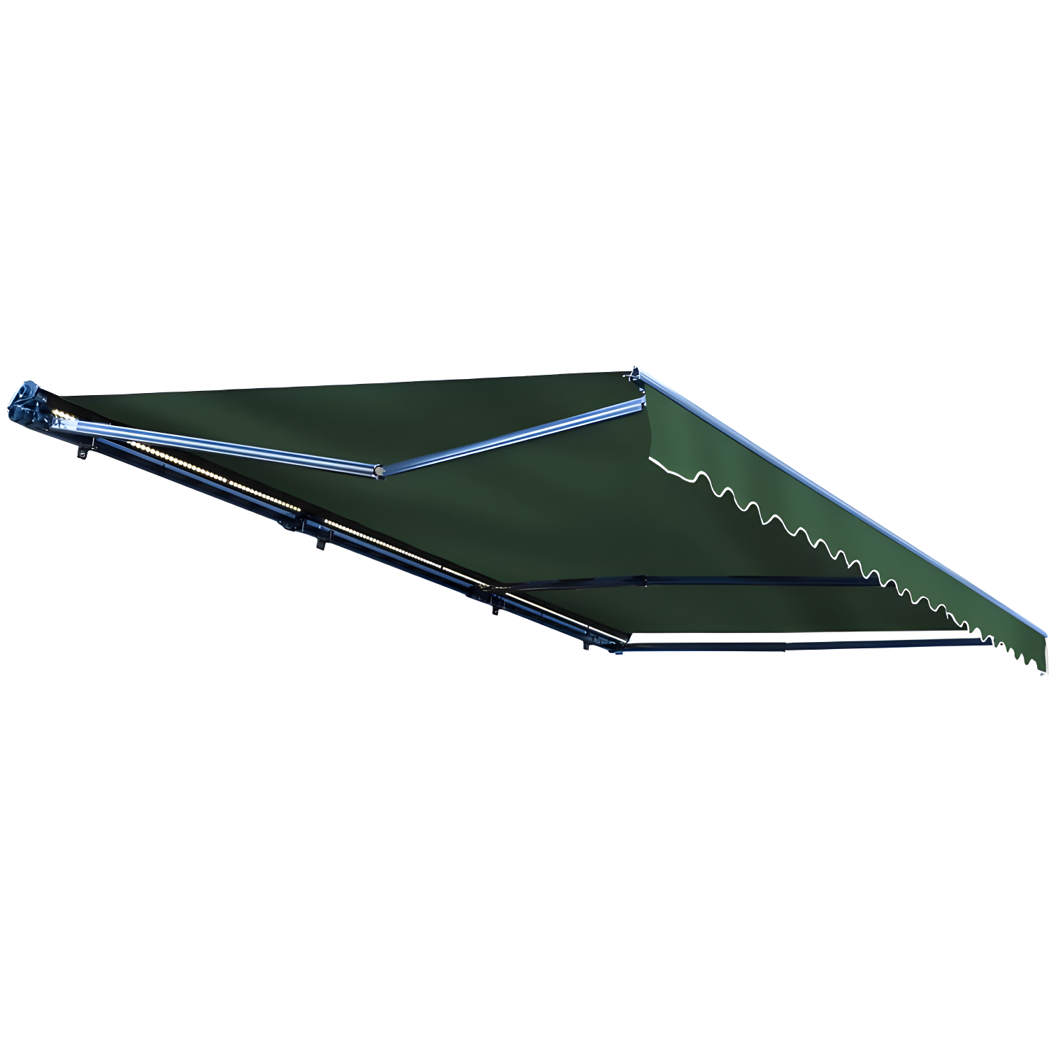 Semi-Cassette Patio Awning with LED Lights - Moroccan Collection