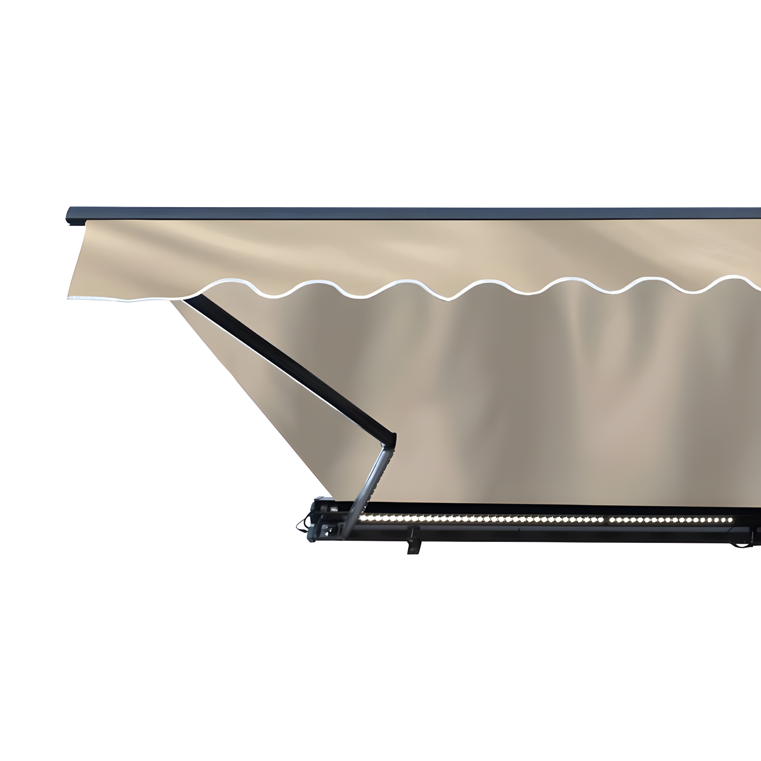 Semi-Cassette Patio Awning with LED Lights - Moroccan Collection