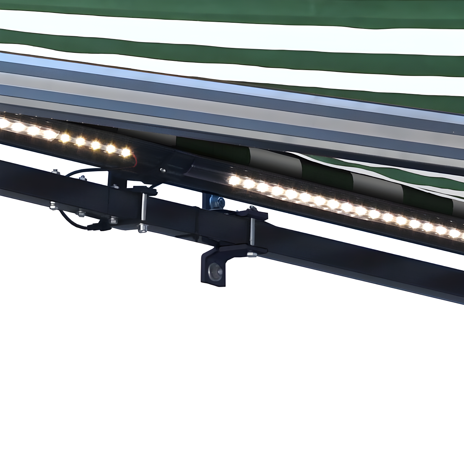Semi-Cassette Patio Awning with LED Lights - Moroccan Collection