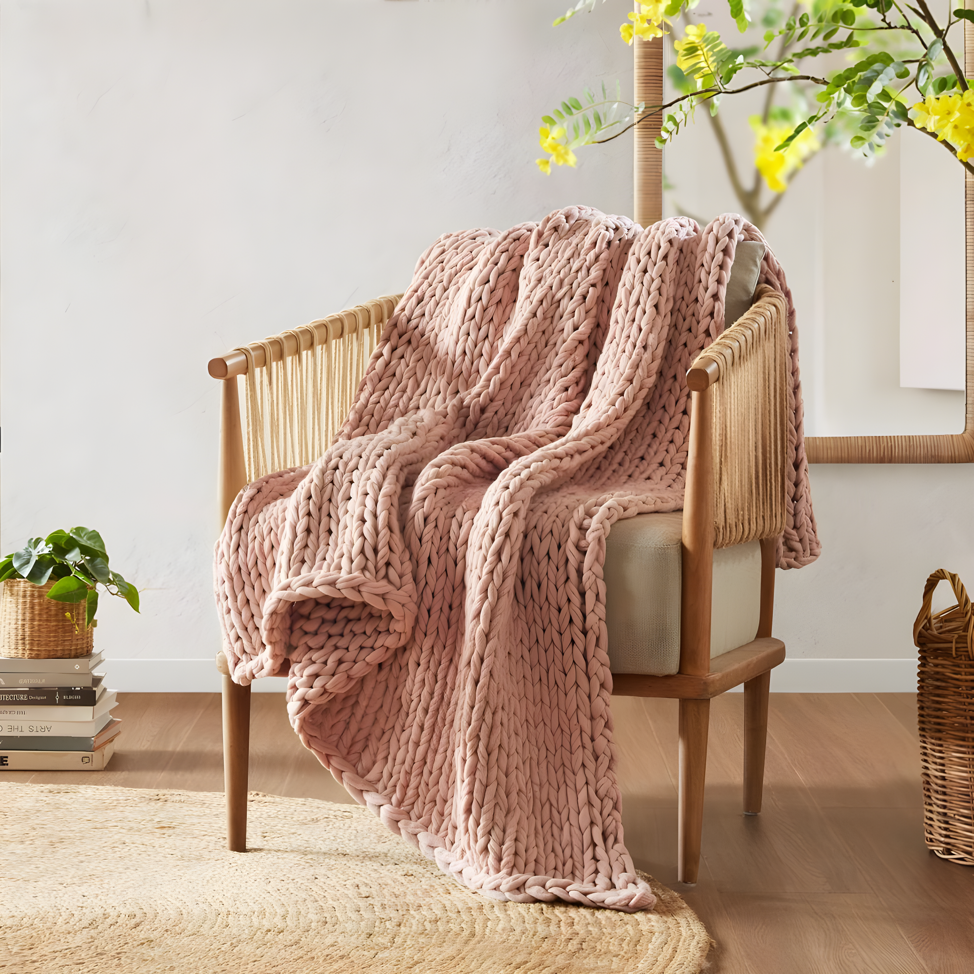 Kelly Clarkson Home Madison Hand Made Chunky Double Knit Throw Blanket