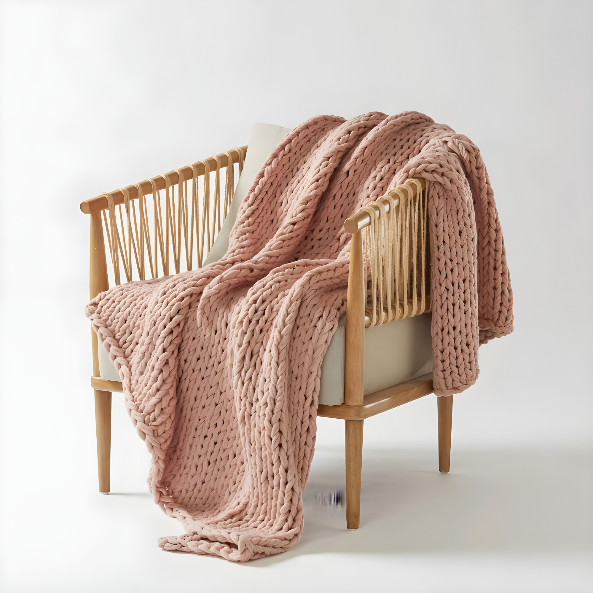 Kelly Clarkson Home Madison Hand Made Chunky Double Knit Throw Blanket
