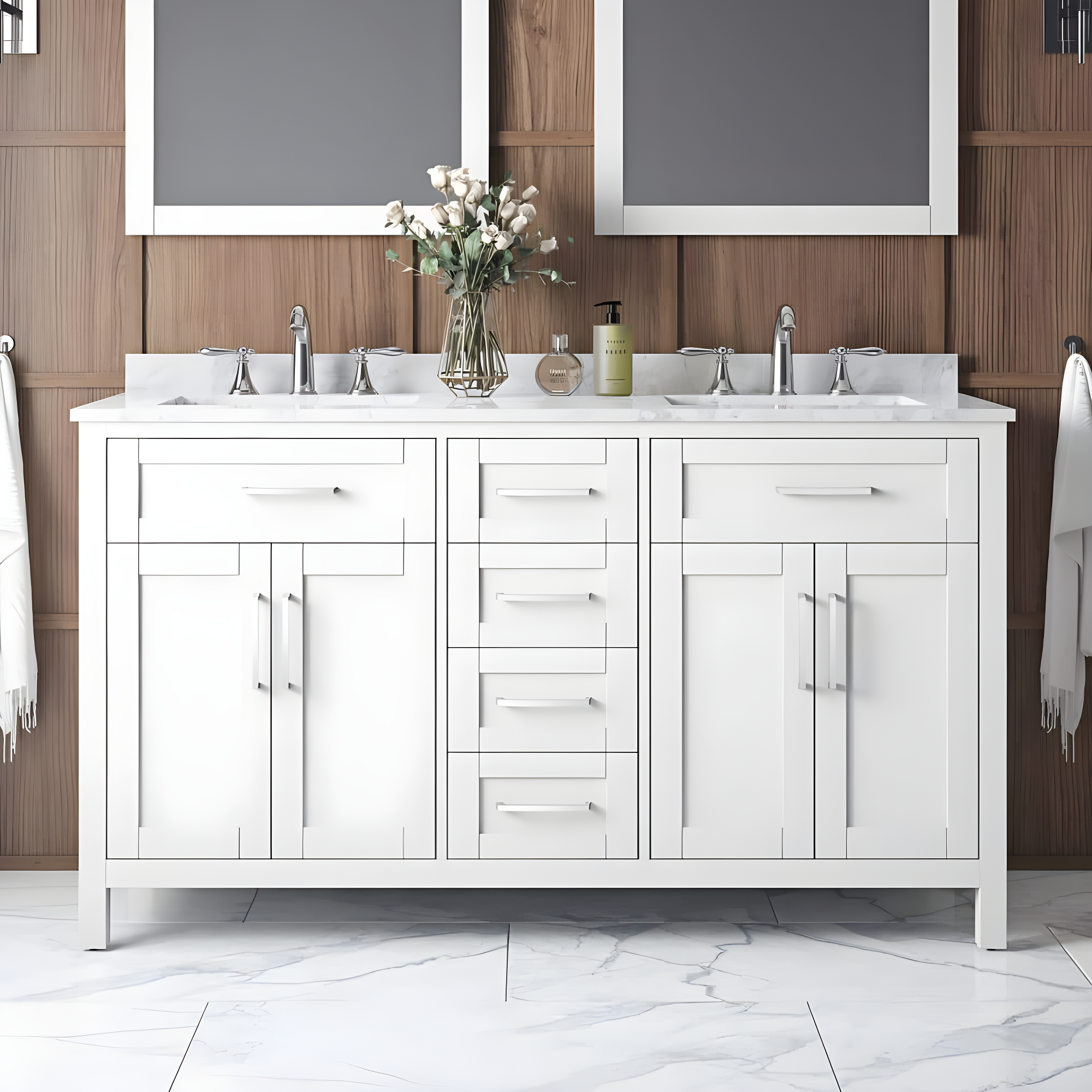 OVE Decors Tahoe 60" Double Bathroom Vanity