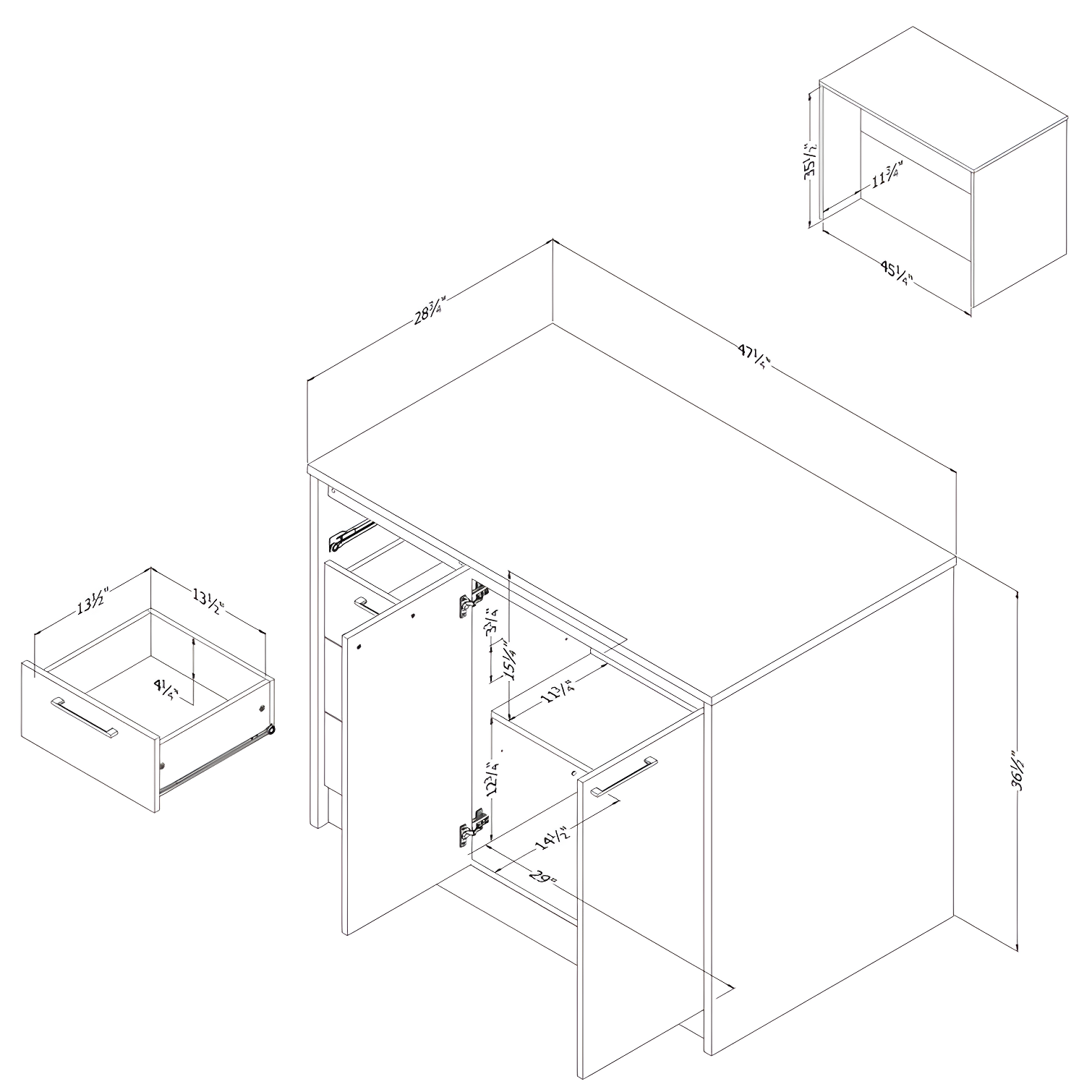 Myro 47.25'' Wide Kitchen Island