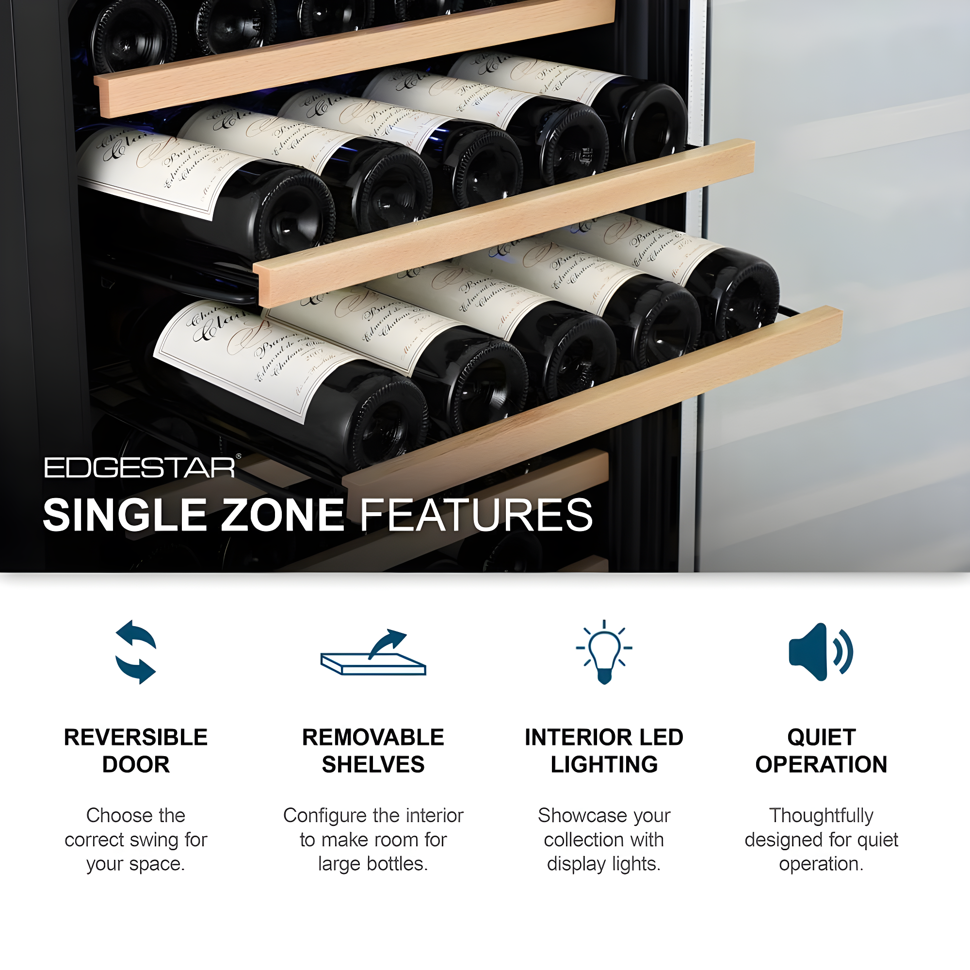 EdgeStar EdgeStar Single Zone 15'' Built-In 30 Bottle Wine Refrigerator with Reversible Door