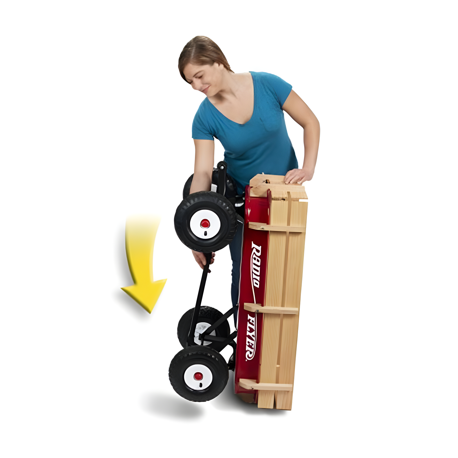 Full-Size All-Terrain Steel and Wood Pull Food & Drink Server