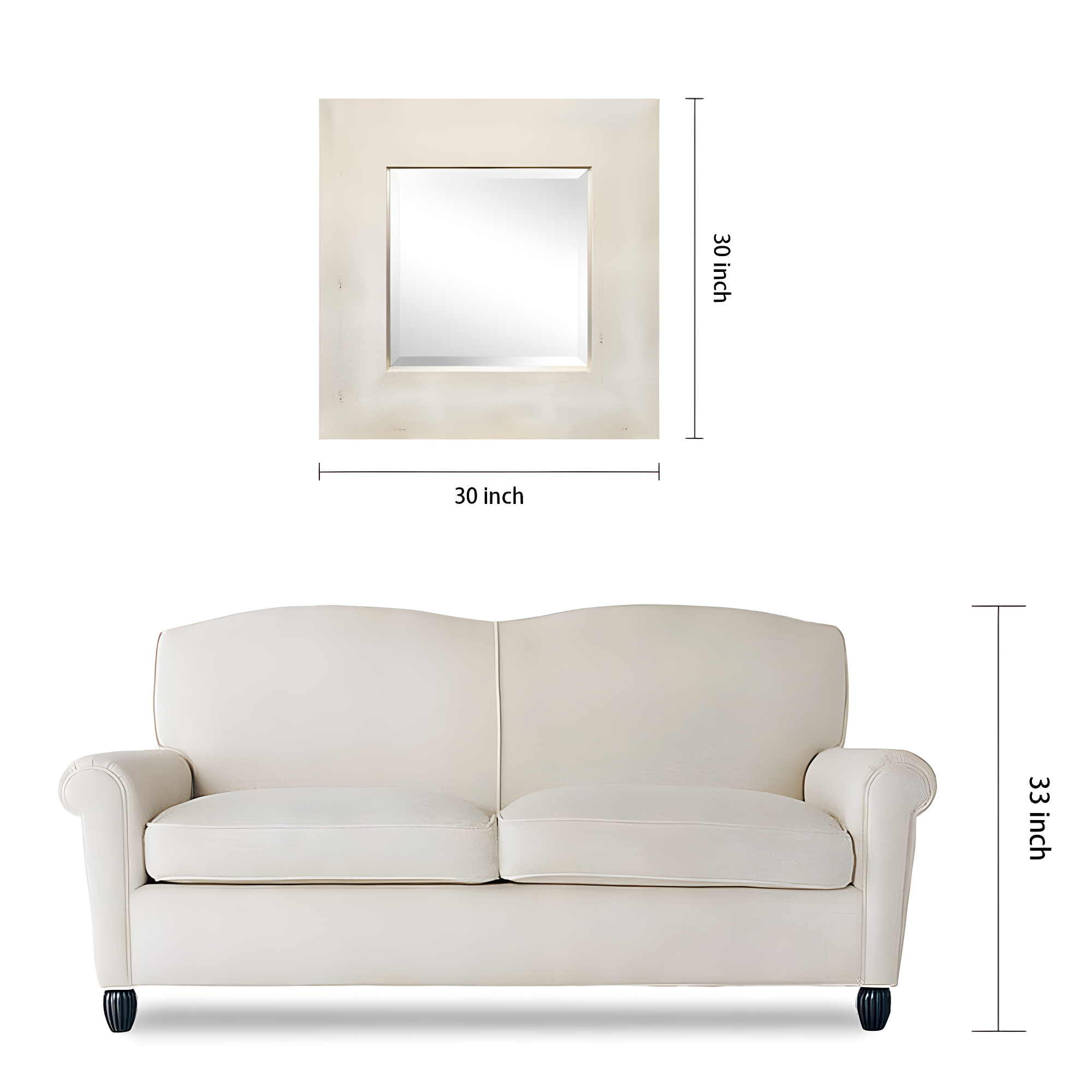 Empire Art Direct Square Leather Mirror