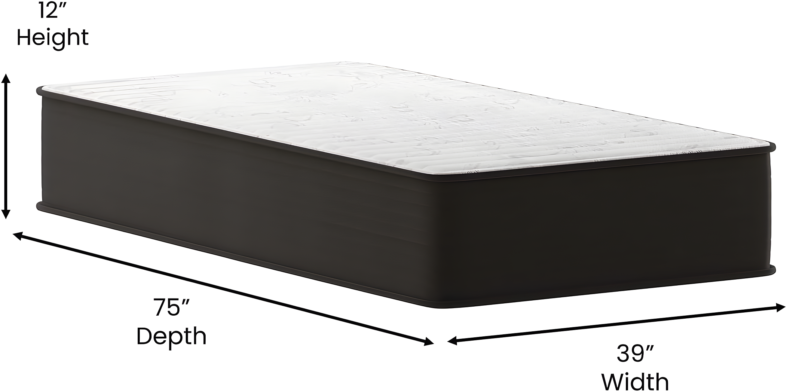 Flash Furniture 12" Hybrid Foam and Pocket Spring Mattress, Twin Mattress in a Box
