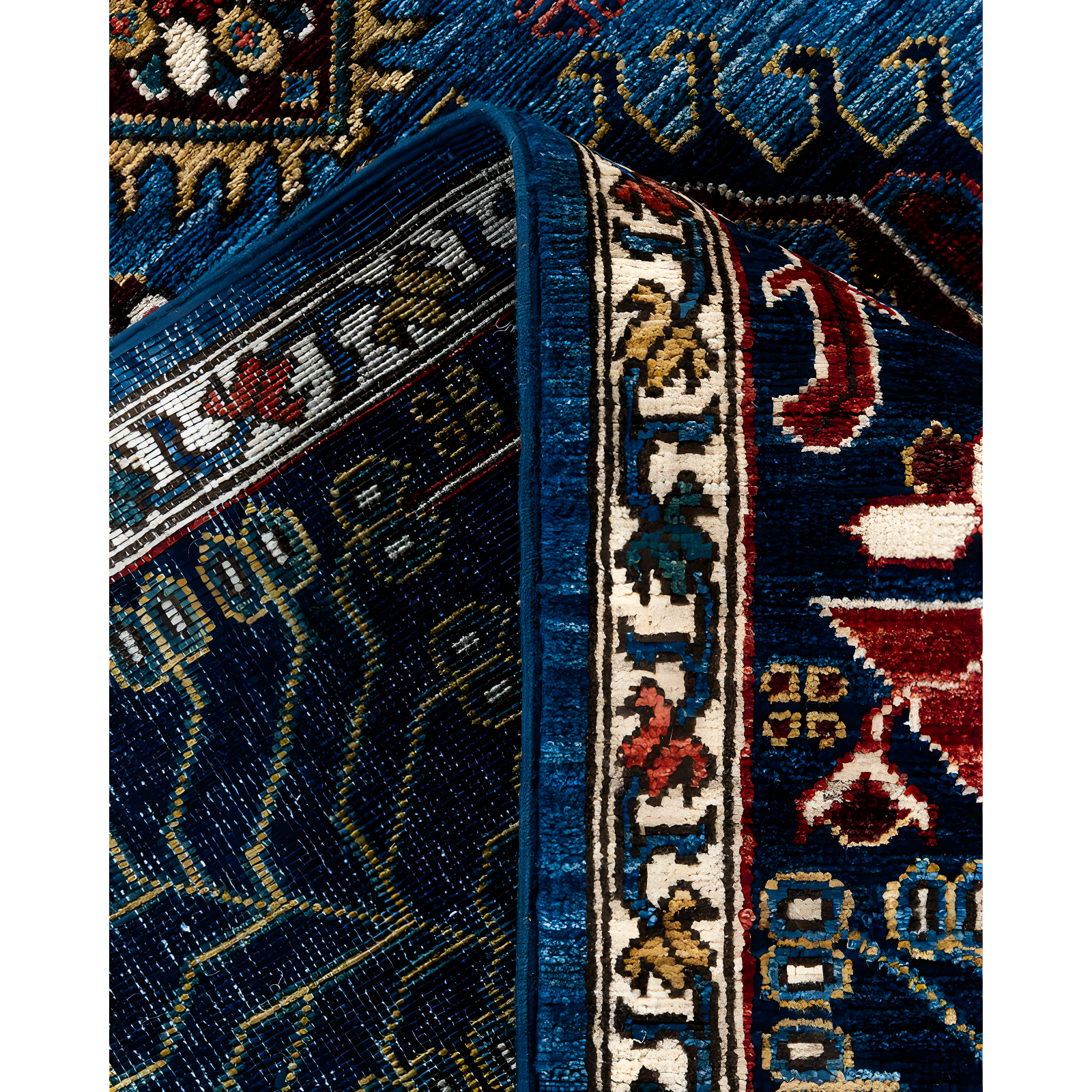 Solo Rugs One-of-a-Kind Rectangle 8' X 10'3" Wool Area Rug Light Blue/Red/Brown/Navy