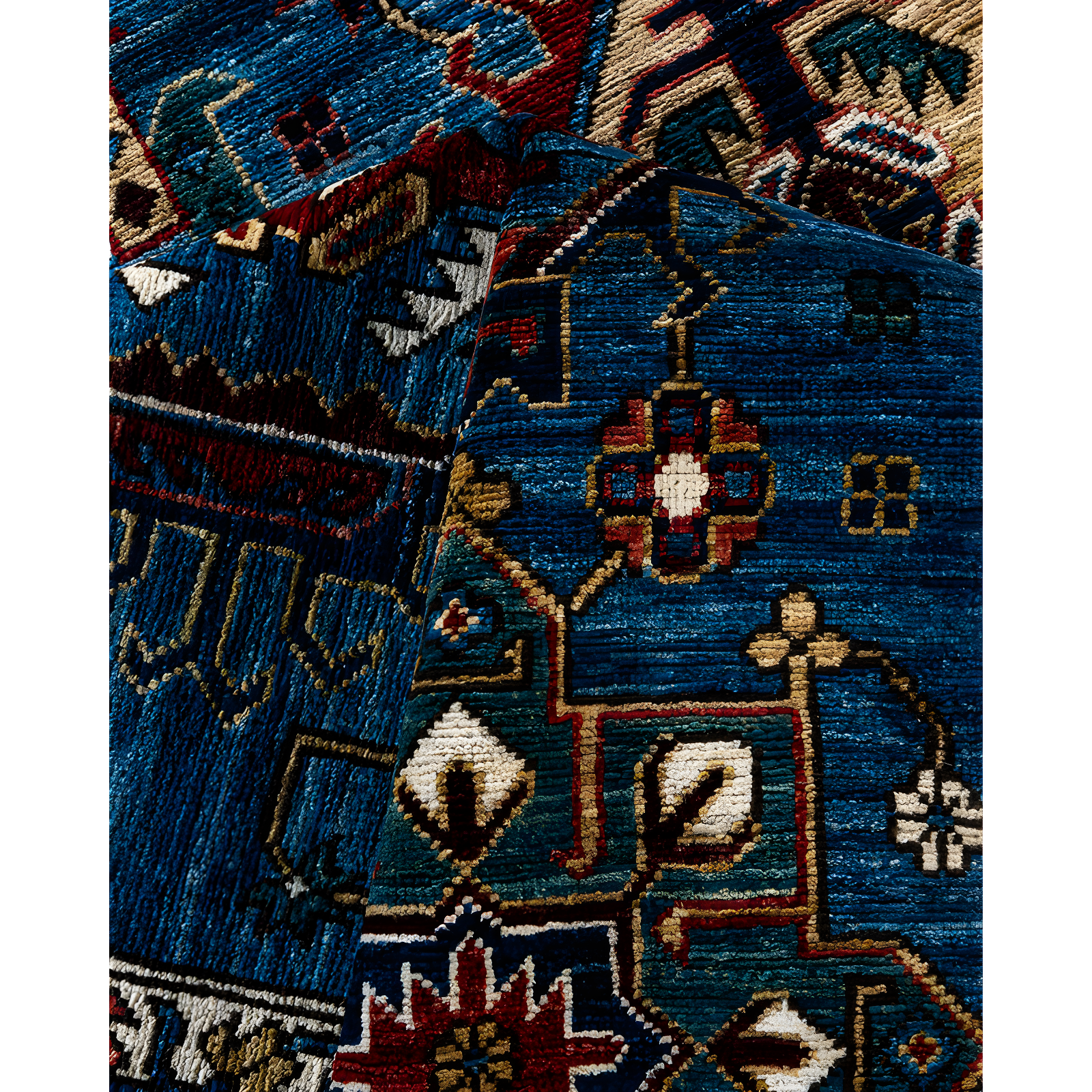 Solo Rugs One-of-a-Kind Rectangle 8' X 10'3" Wool Area Rug Light Blue/Red/Brown/Navy