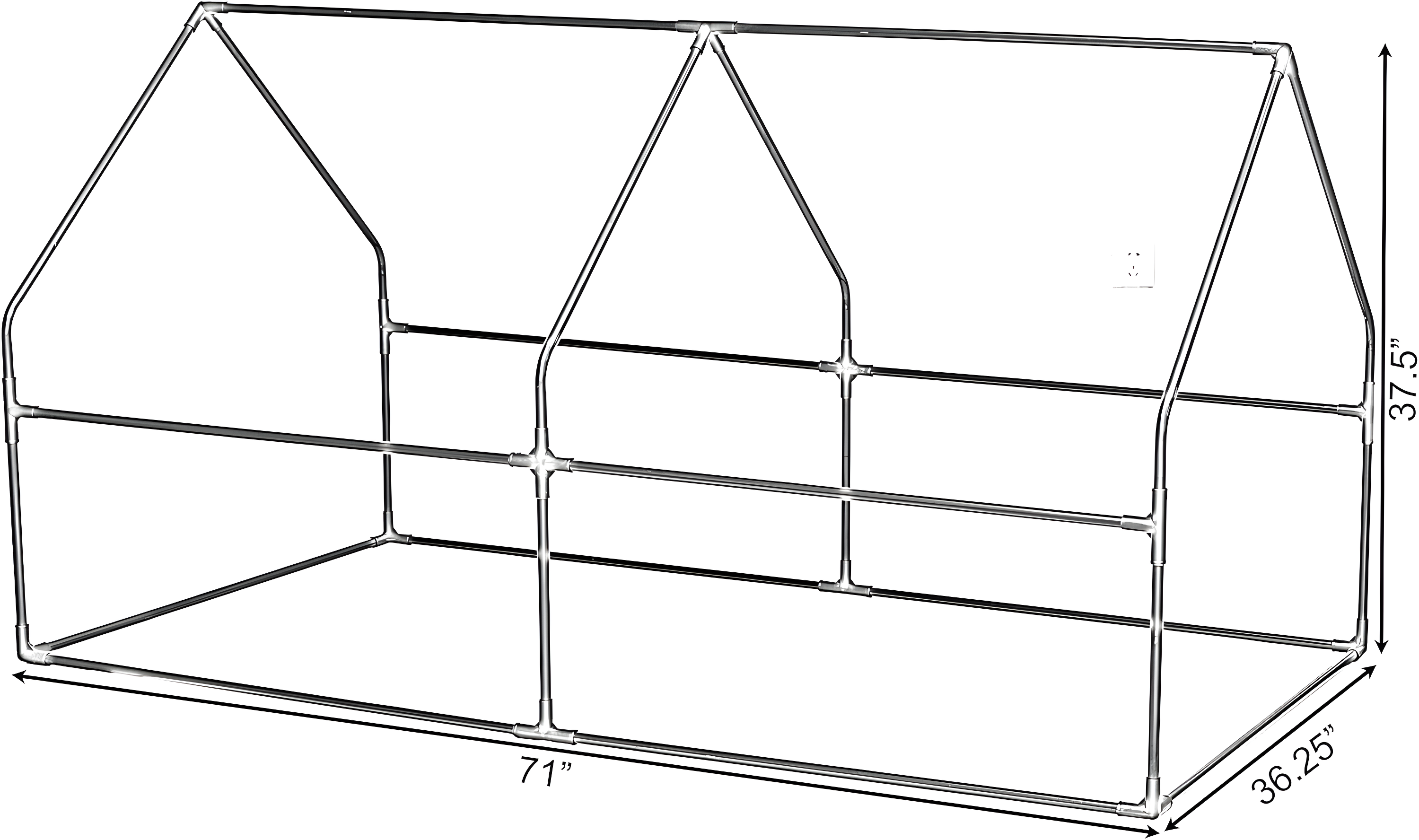 Gardenised Green Outdoor Waterproof Portable Plant Greenhouse with 2 Clear Zippered Windows, Medium