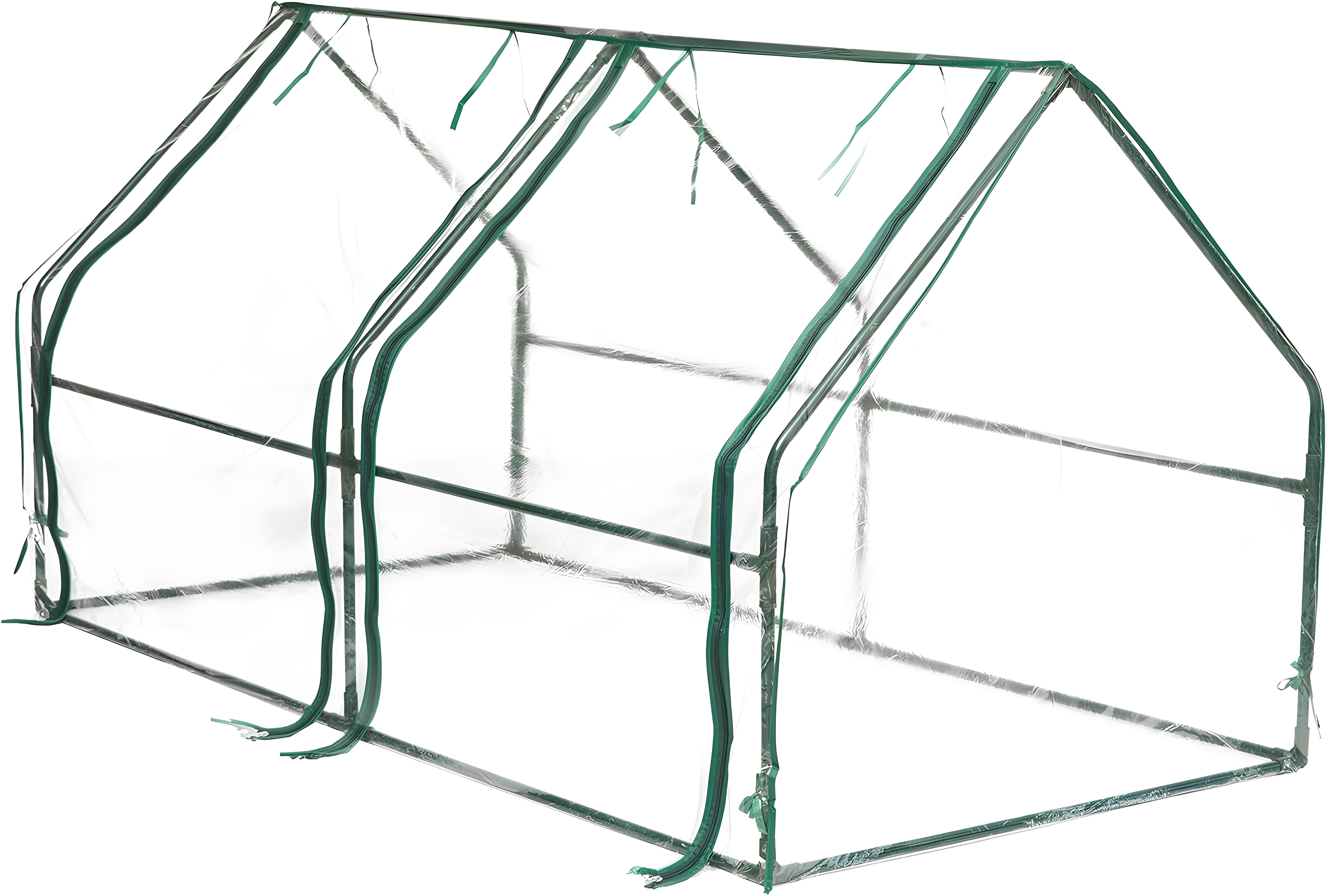 Gardenised Green Outdoor Waterproof Portable Plant Greenhouse with 2 Clear Zippered Windows, Medium