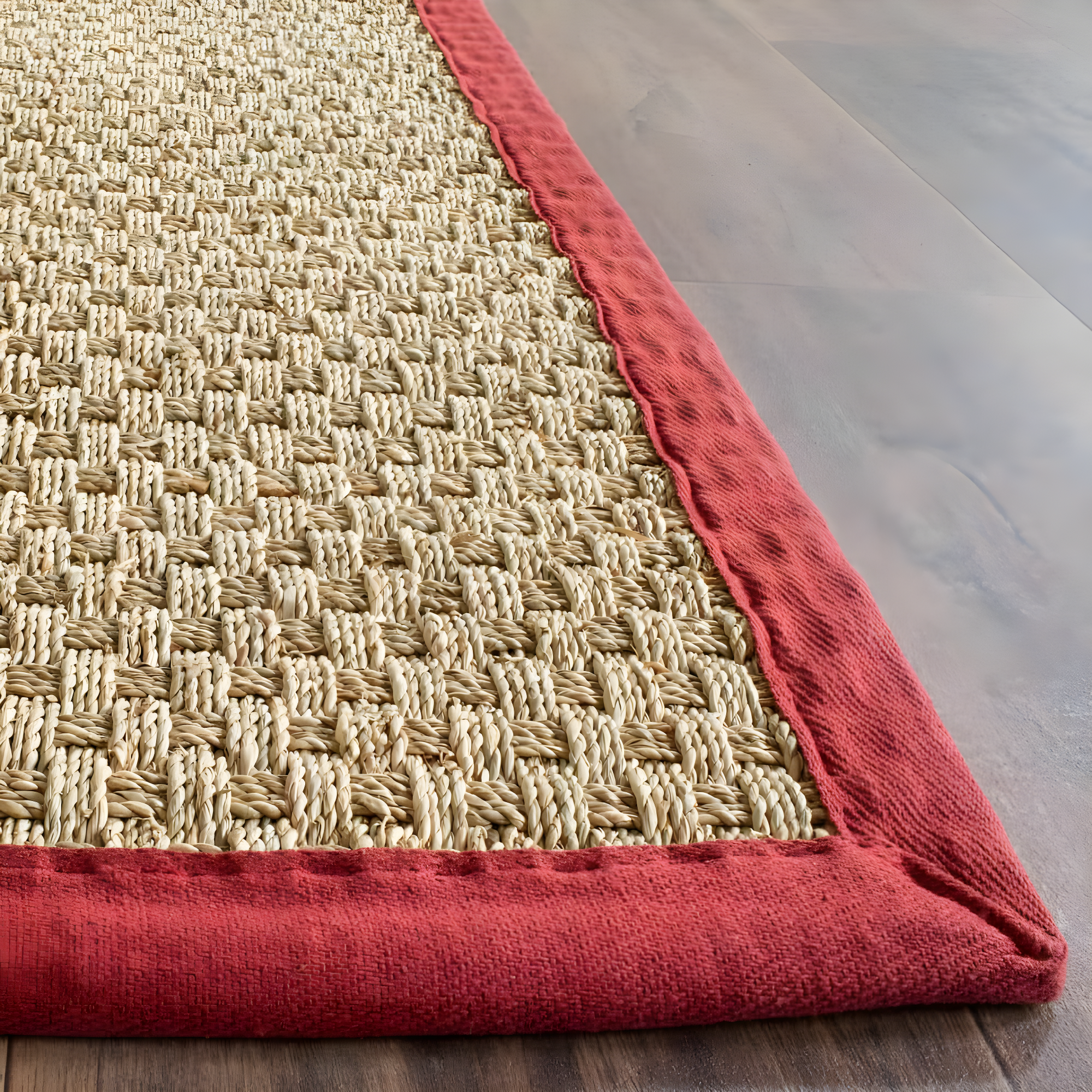 Natural Fiber NF114 Power Loomed Indoor Area Rug - Natural/Red - 4'x6' - Safavieh.