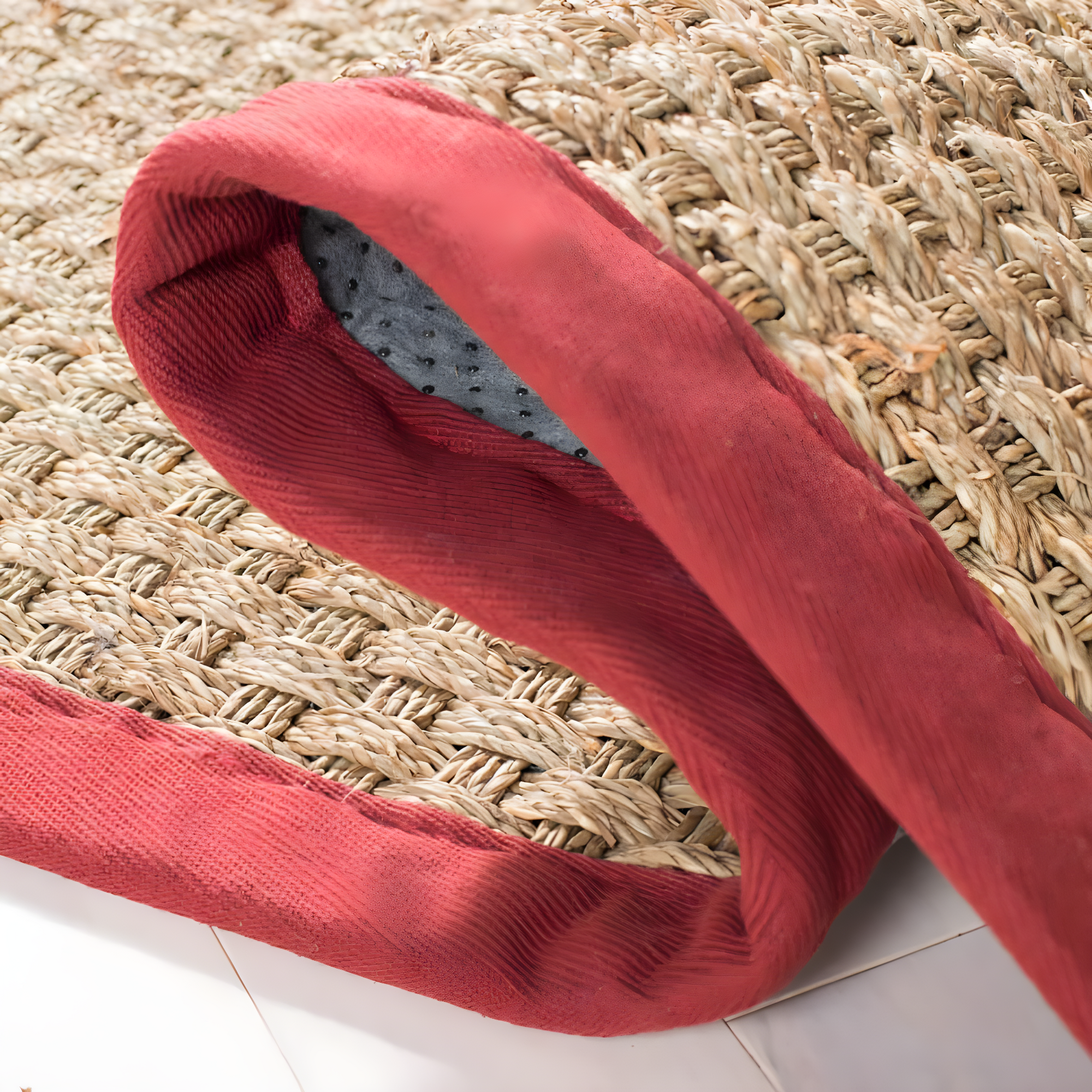 Natural Fiber NF114 Power Loomed Indoor Area Rug - Natural/Red - 4'x6' - Safavieh.