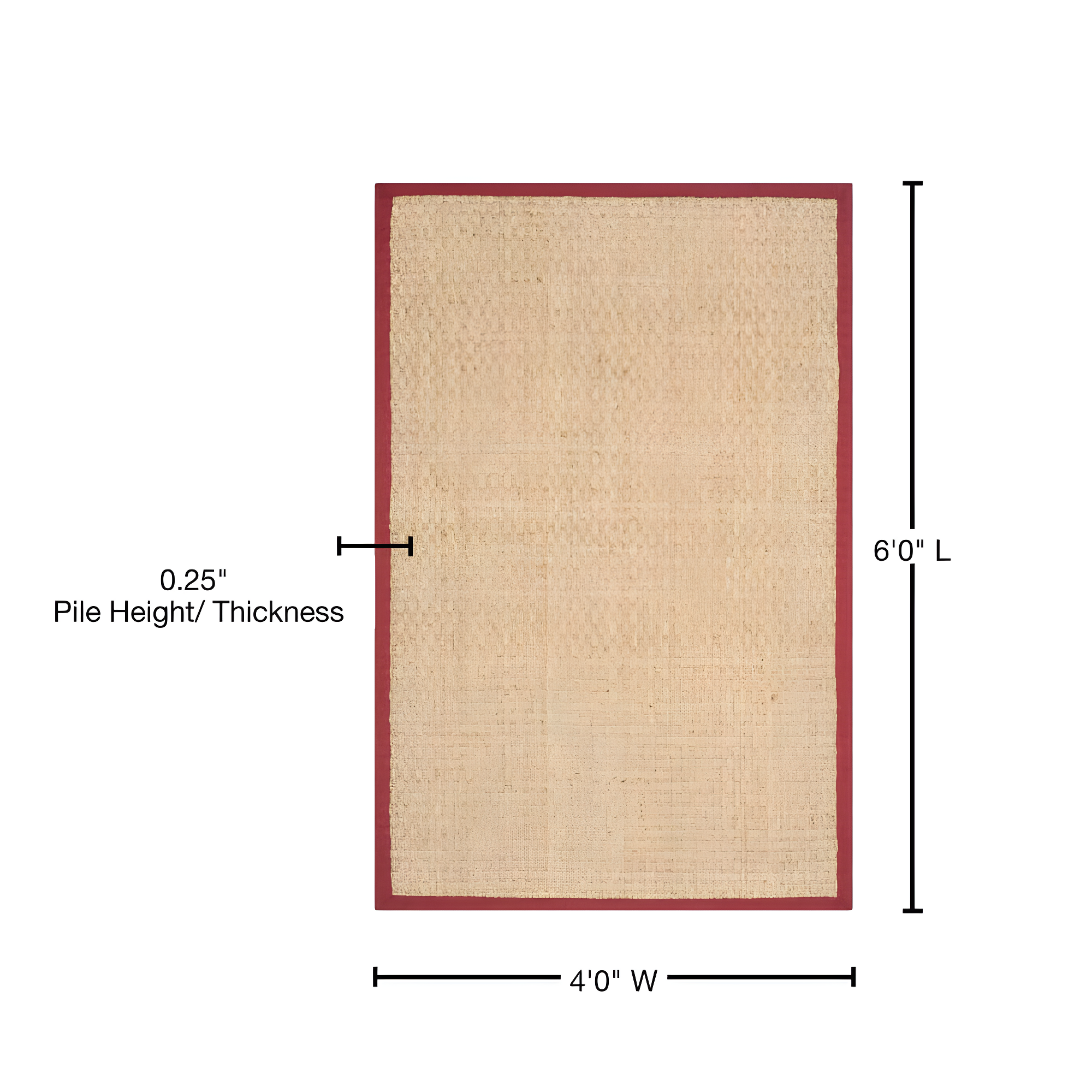 Natural Fiber NF114 Power Loomed Indoor Area Rug - Natural/Red - 4'x6' - Safavieh.