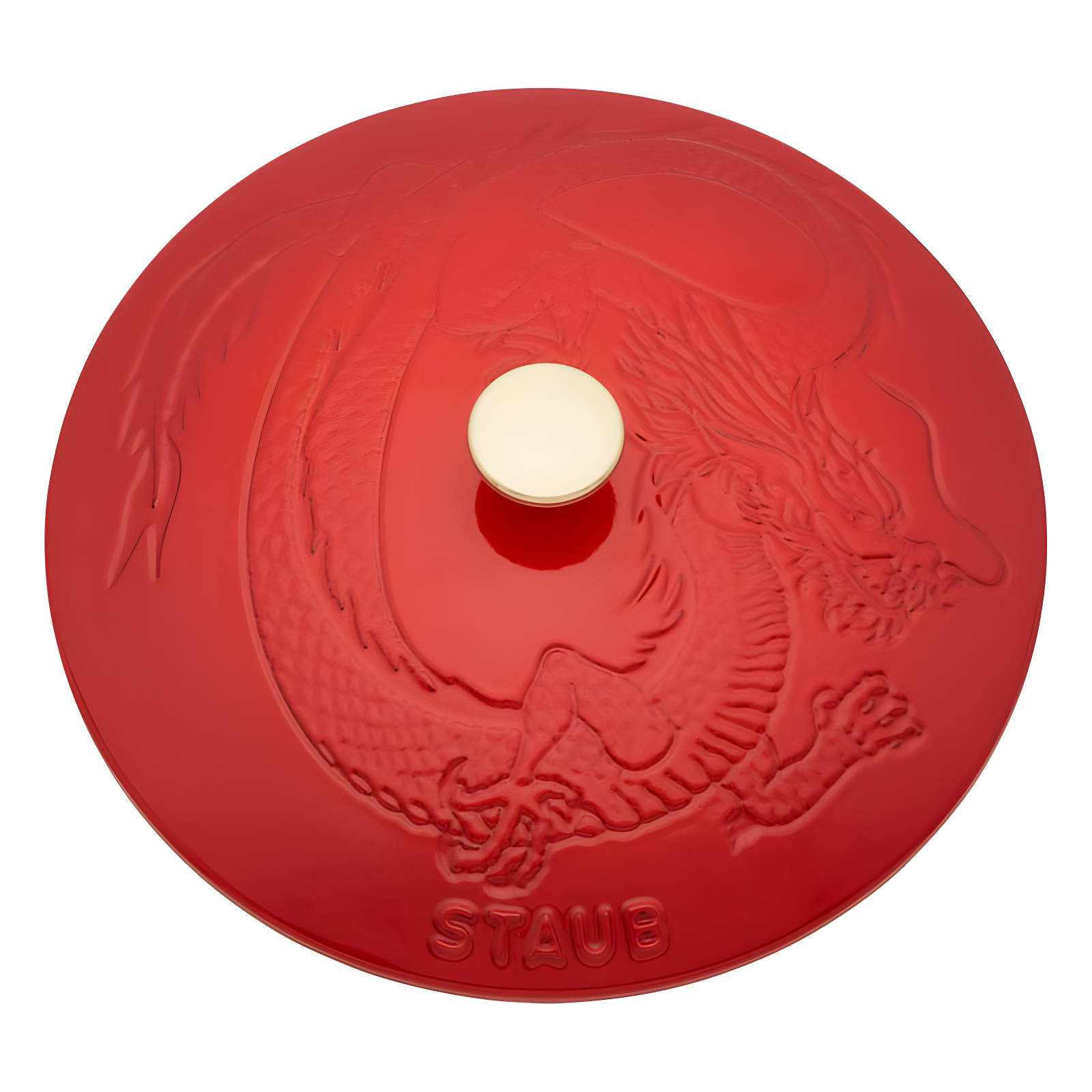 Staub ® 2.5-Qt. Cherry Cast Iron Saute Pan with Dragon Lid