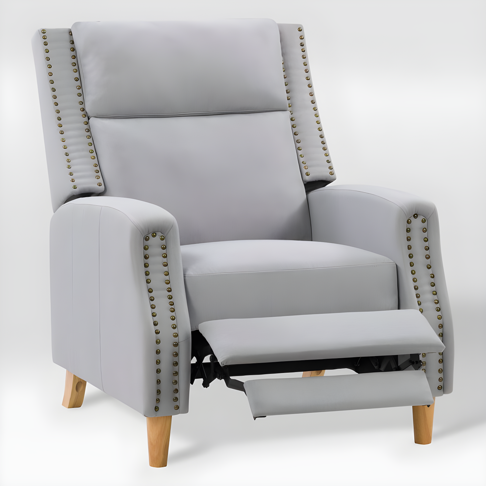 Woolbright Upholstered Manual Pushback Recliner Armchair