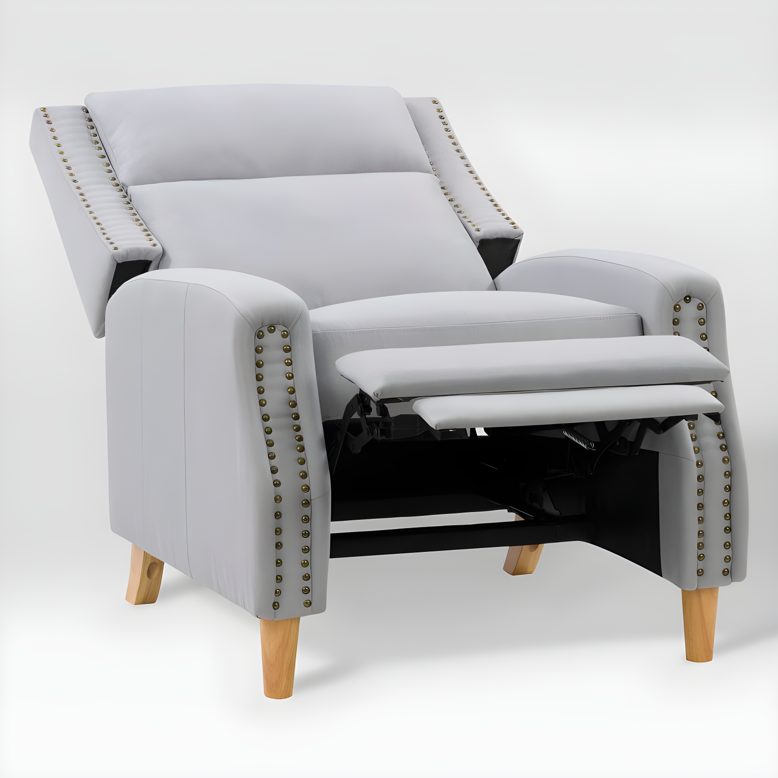 Woolbright Upholstered Manual Pushback Recliner Armchair