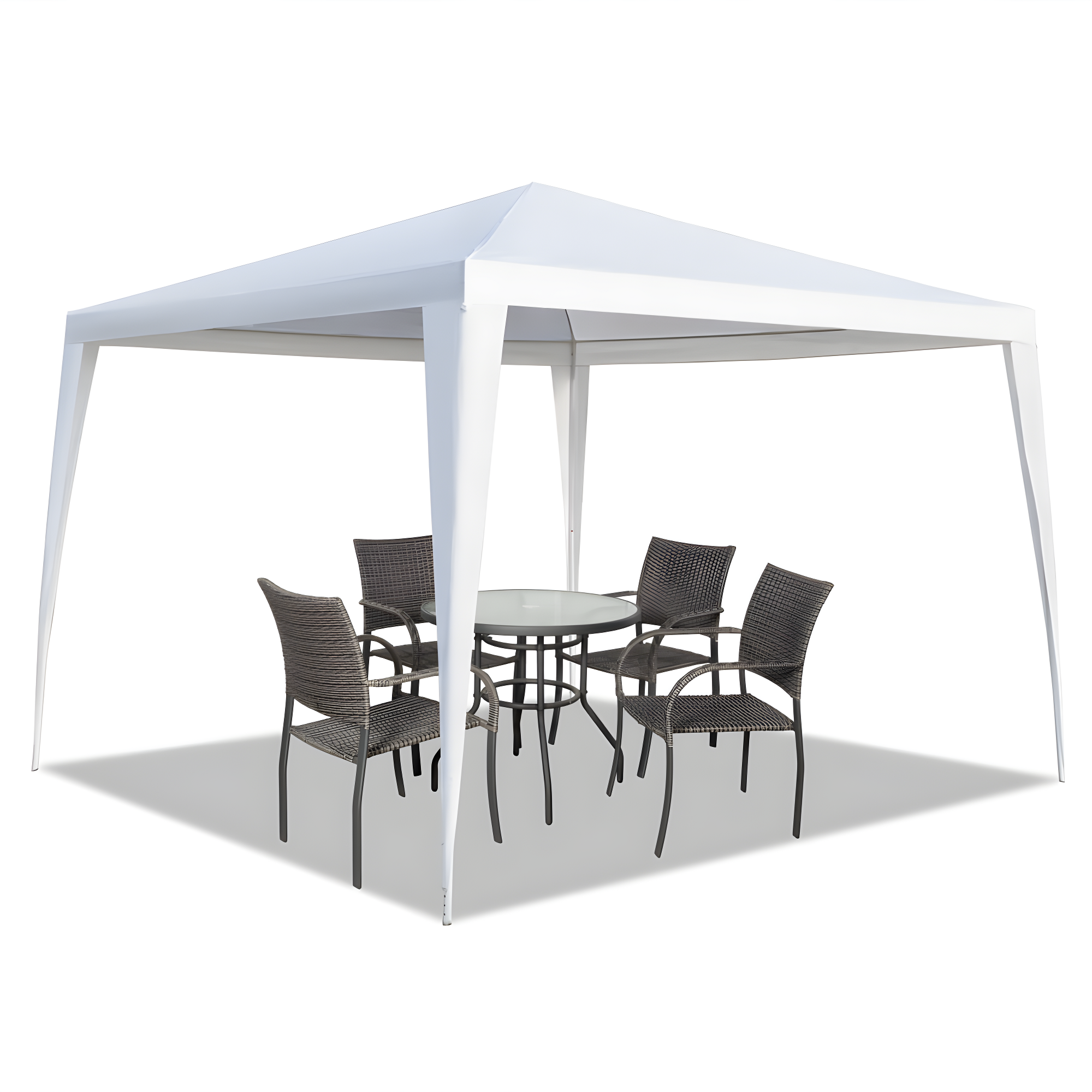 XF XINFENG 10'x10' Outdoor Wedding Party Canopy Tent, Camping Shelter Waterproof Outdoor Party Tent White Patio Gazebo Canopy Tents for BBQ Pavilion Canopy Cater Events