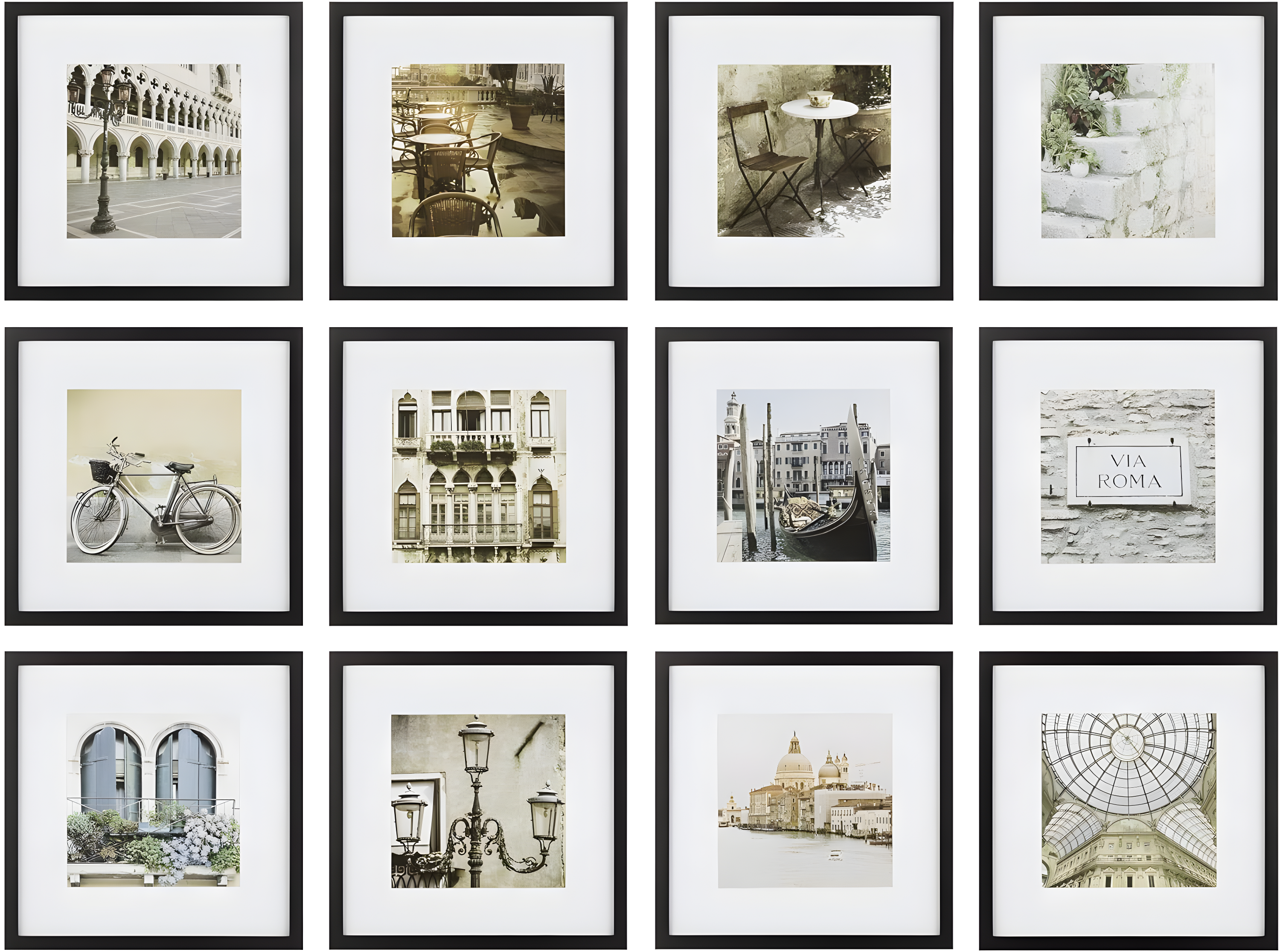 Gallery Perfect Gallery Perfect 12" x 12" Photo Gallery Wall Matted Picture Frame Set (Set of 12)