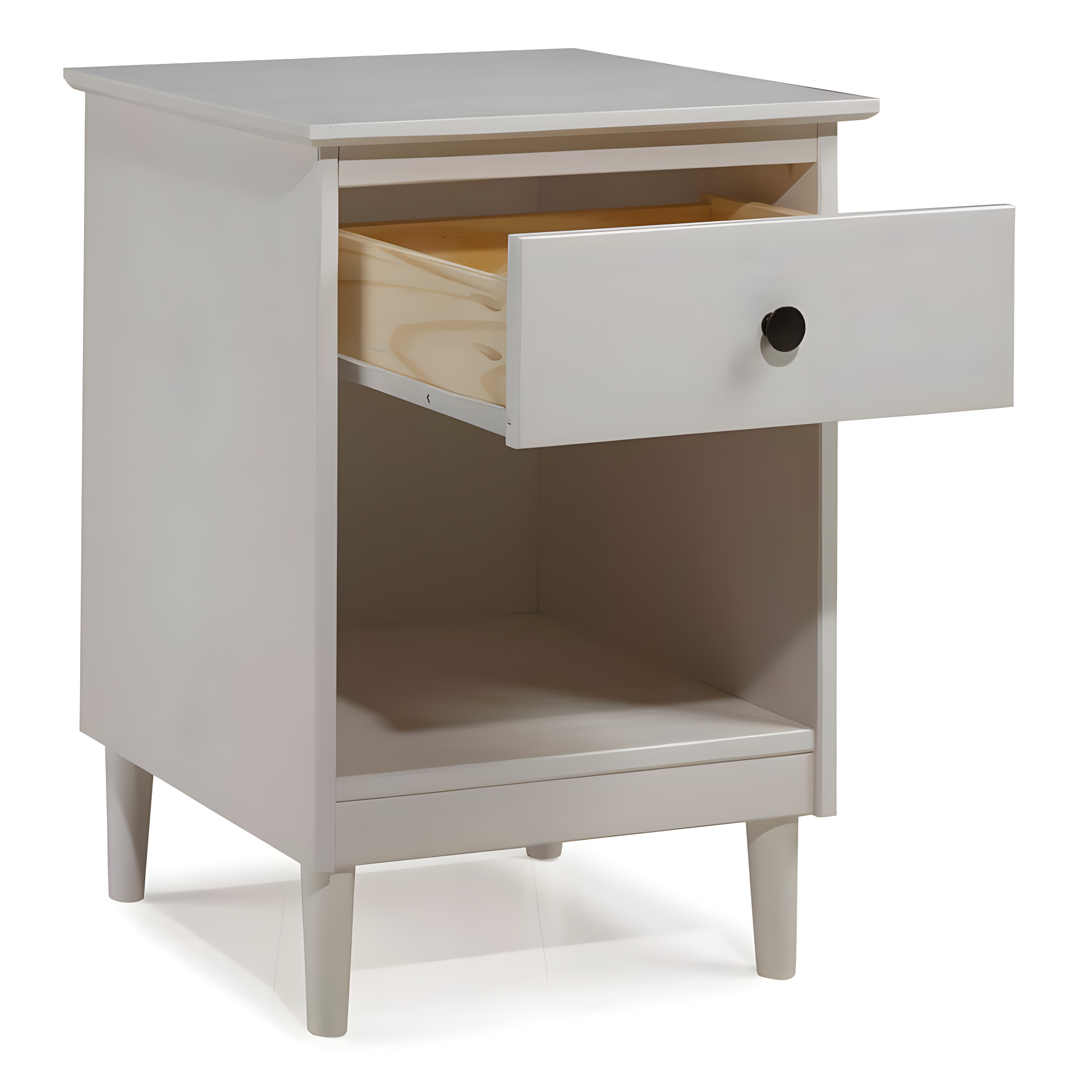 Mags Solid Wood Groove 2-Drawer Nightstand