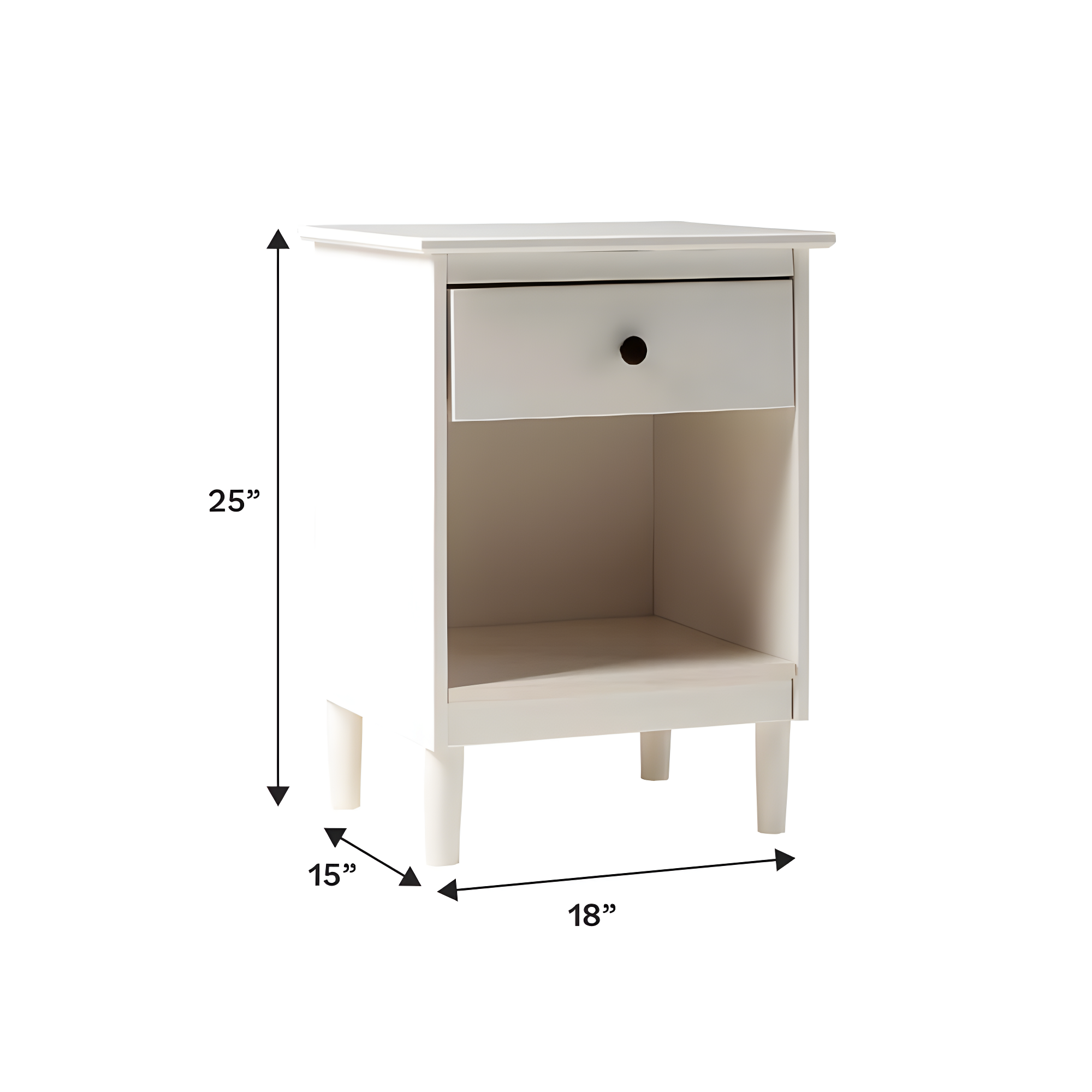 Mags Solid Wood Groove 2-Drawer Nightstand