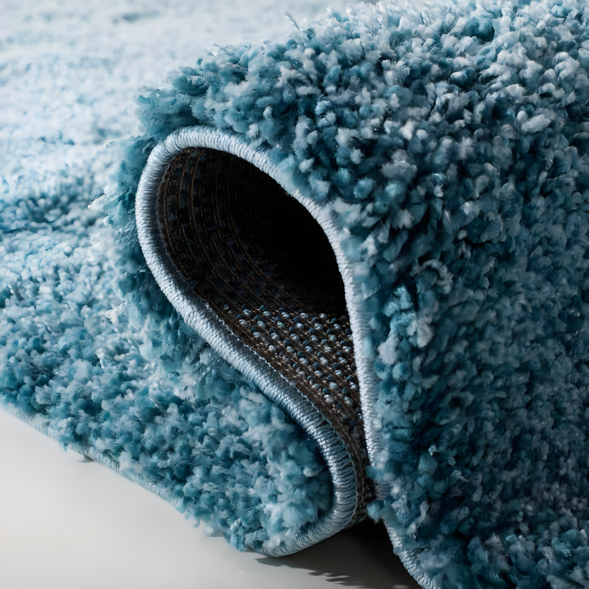 Shag SG151 Power Loomed Area Rug - Turquoise - 4'x4' - Safavieh.