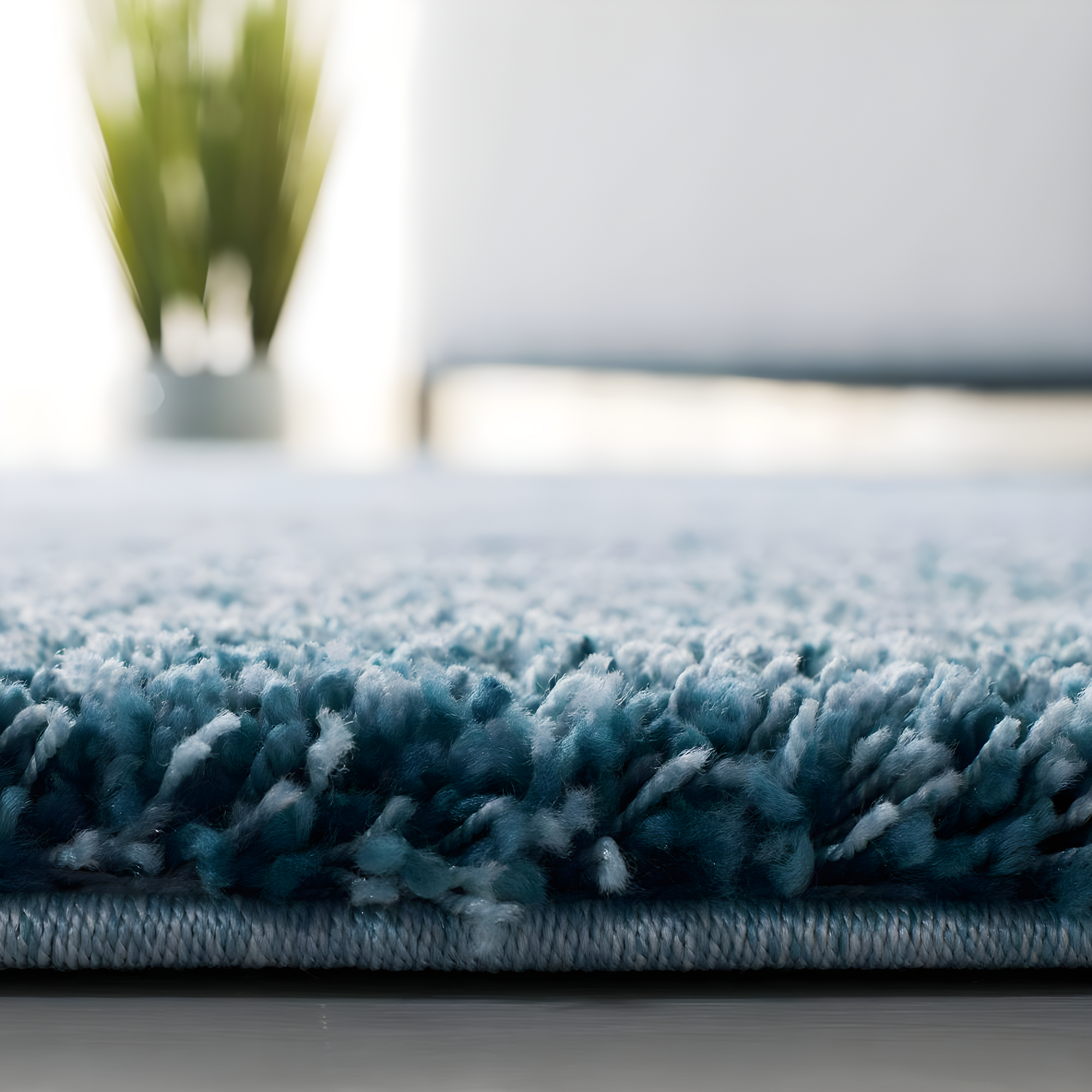 Shag SG151 Power Loomed Area Rug - Turquoise - 4'x4' - Safavieh.