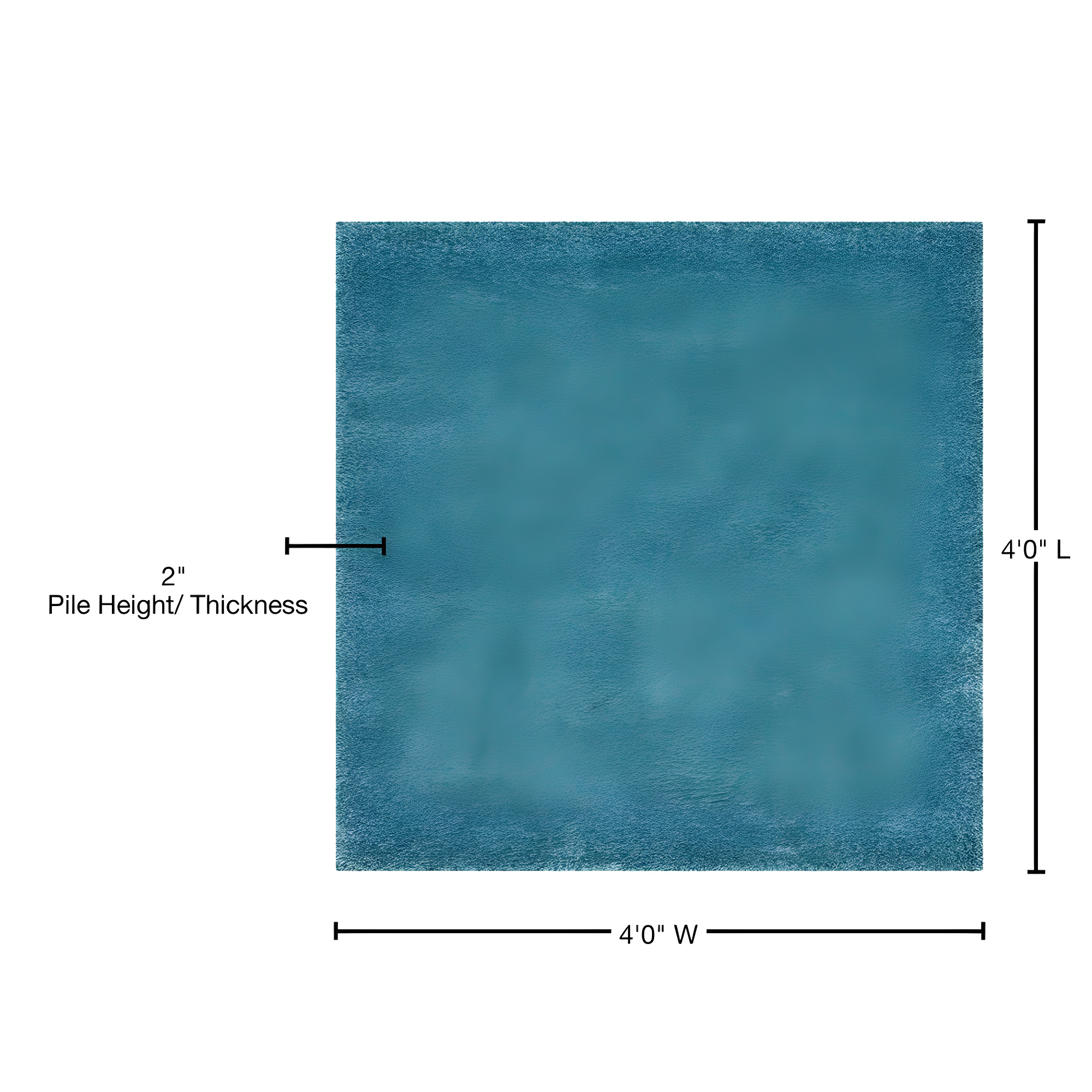 Shag SG151 Power Loomed Area Rug - Turquoise - 4'x4' - Safavieh.