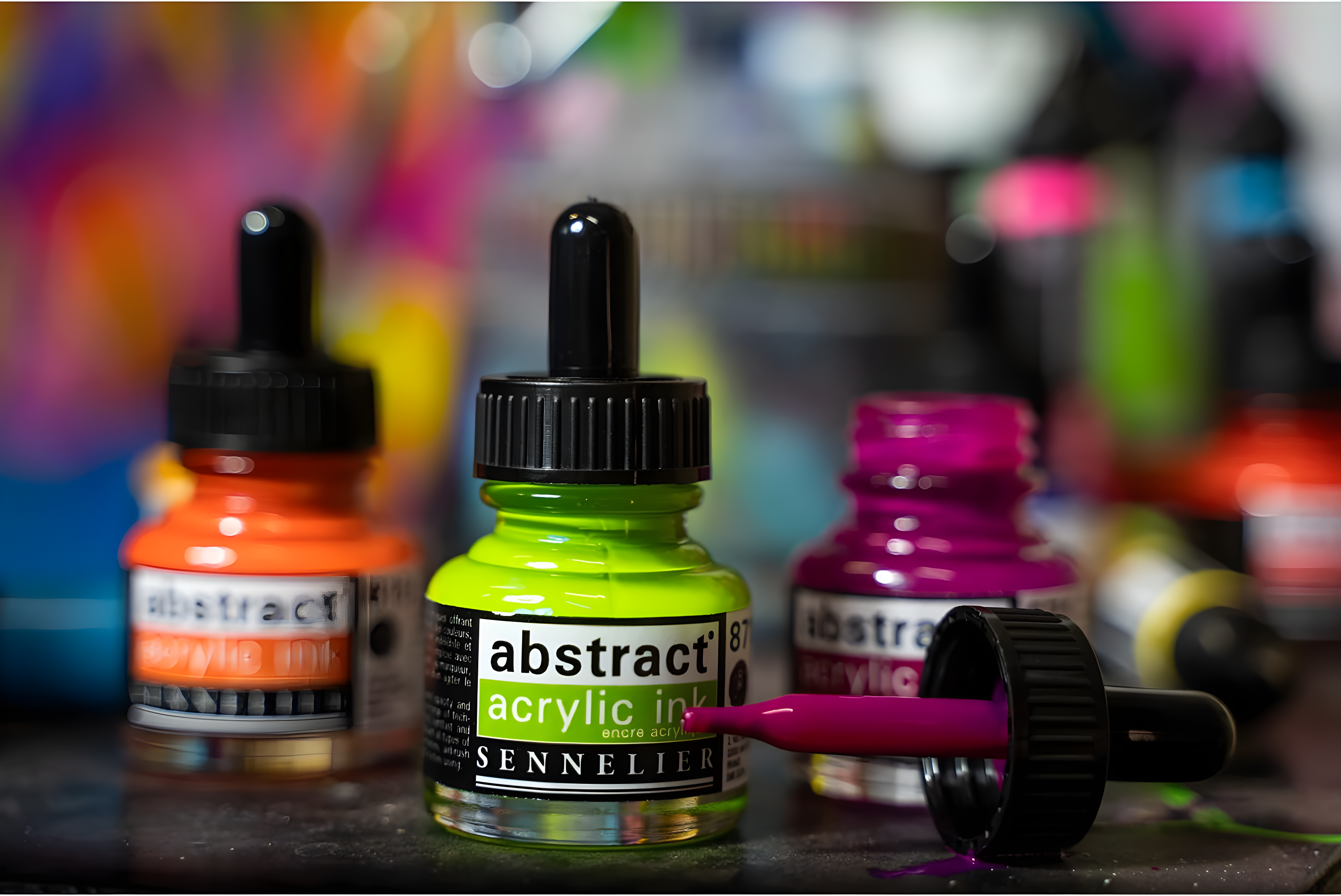 Indigo Blue 30ml Acrylic Ink with Dropper Top