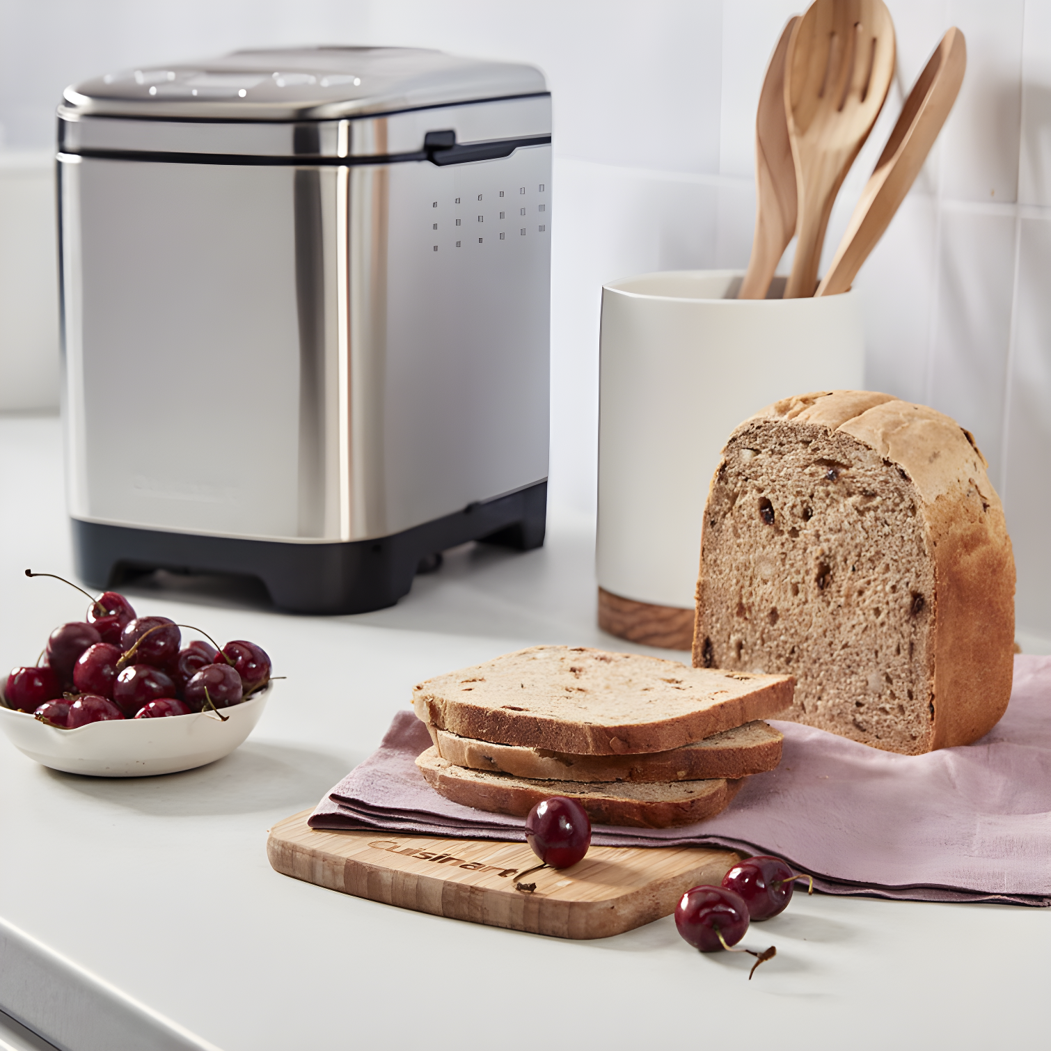 Cuisinart Bread Maker Machine, Compact and Automatic, Customizable Settings, Up to 2lb Loaves