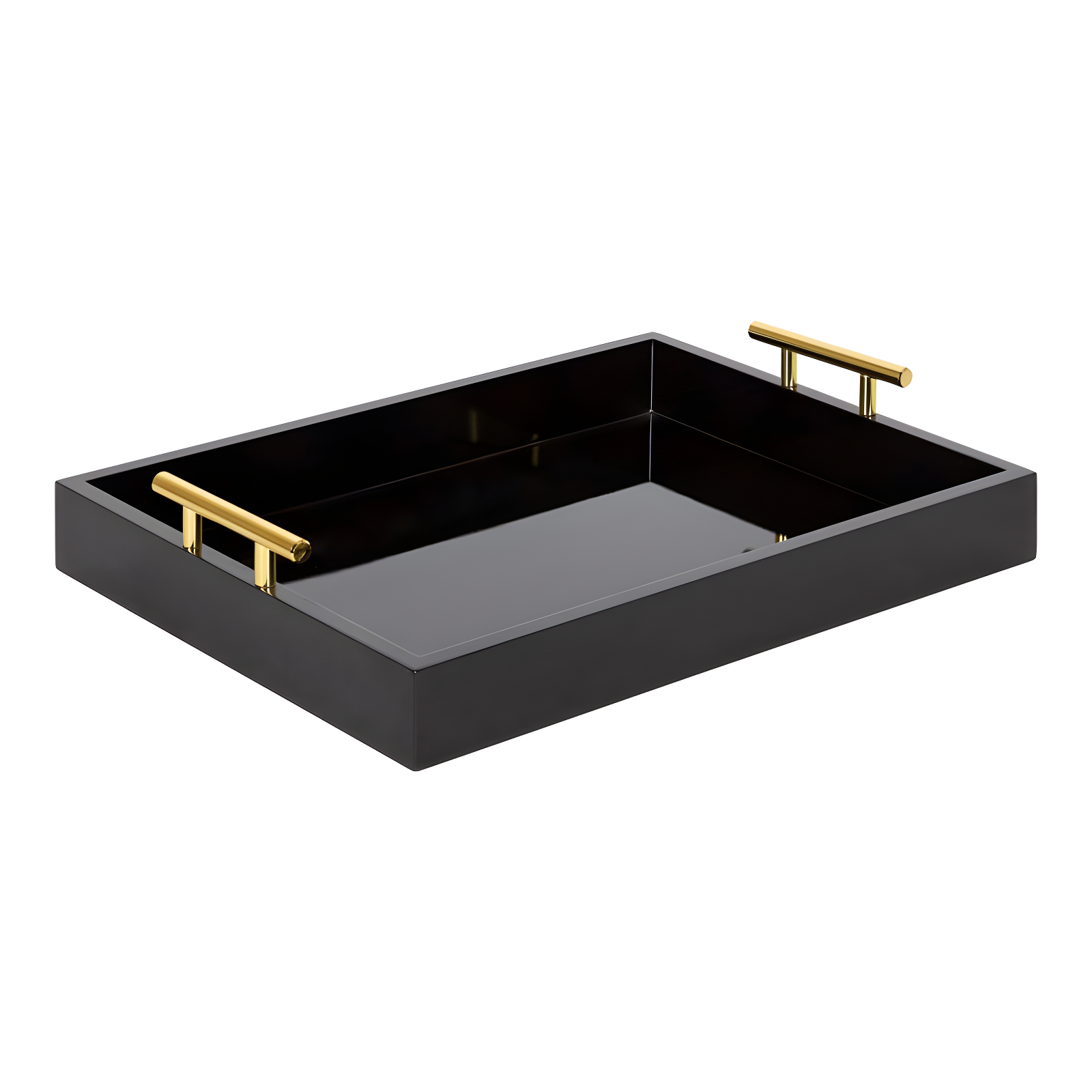 Kate and Laurel Lipton Tray, 16.5x12.25, Black and Gold