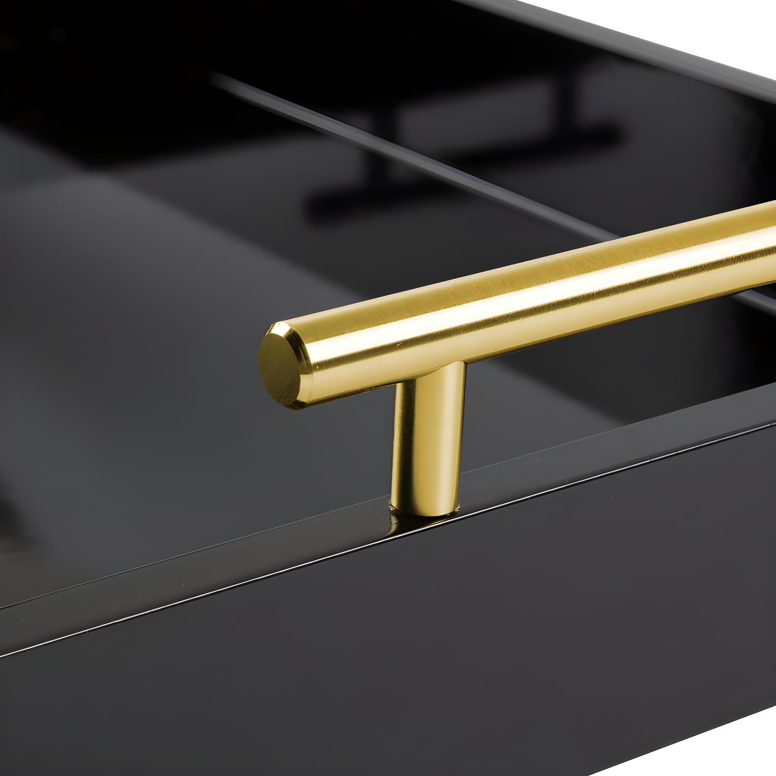 Kate and Laurel Lipton Tray, 16.5x12.25, Black and Gold