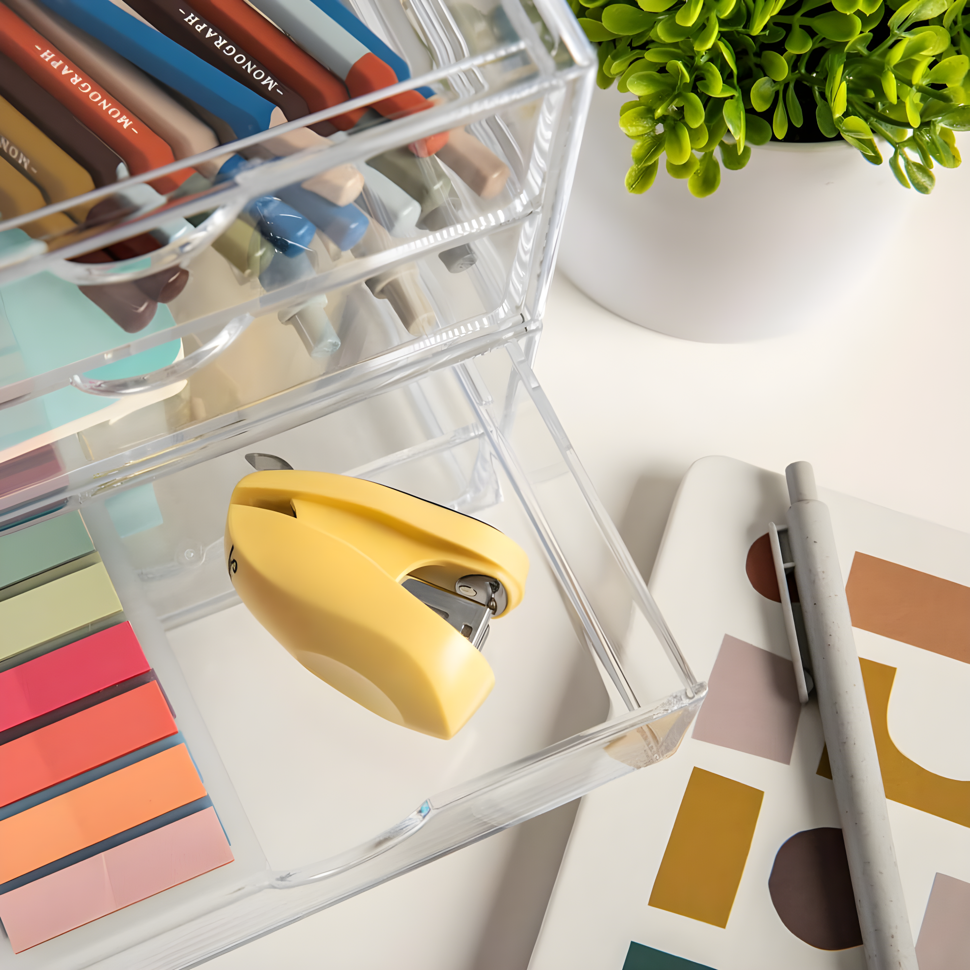 Martha Stewart Thomas Martha Stewart Plastic Desktop Storage with Half Moon Opening Pullout Drawers (Set of 2)