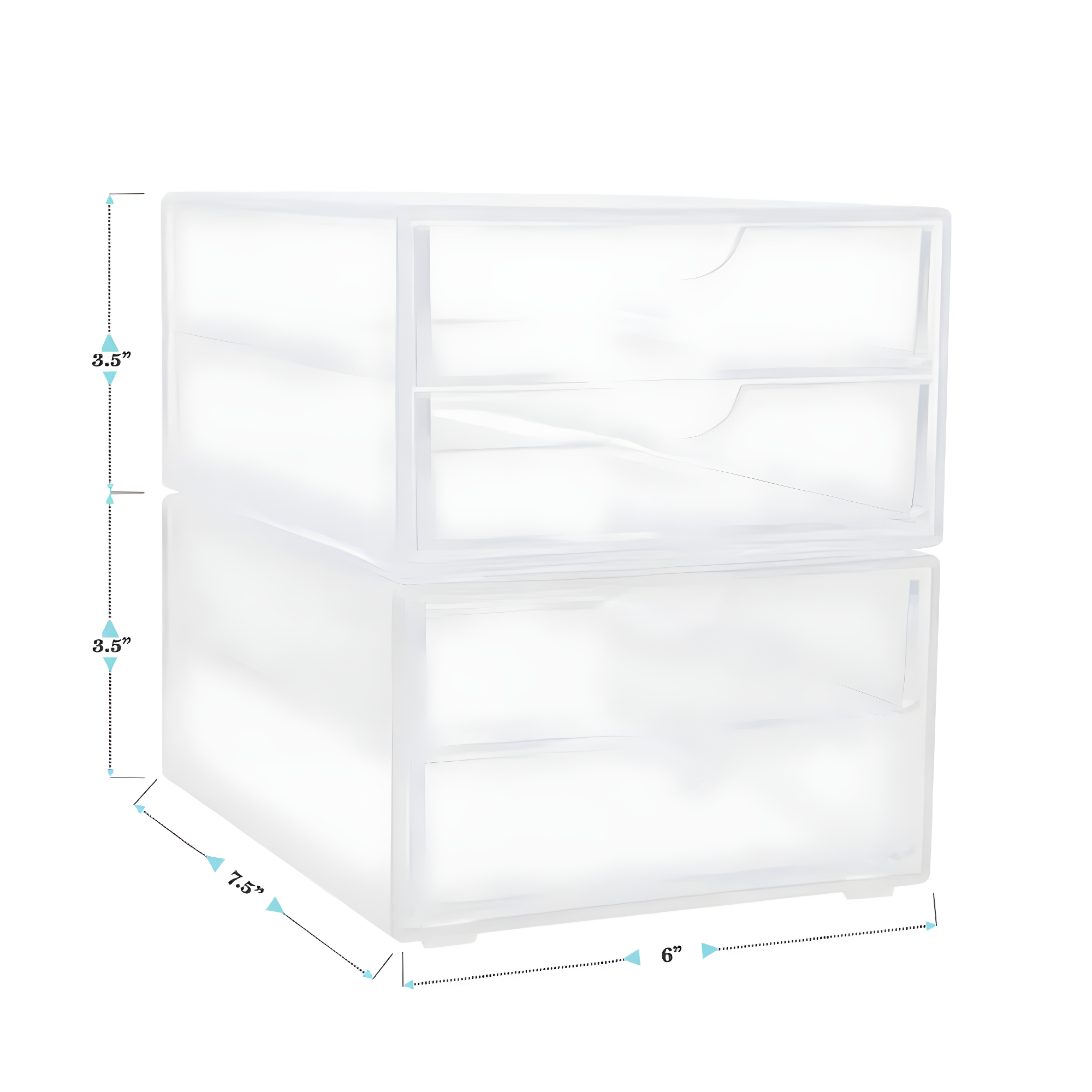 Martha Stewart Thomas Martha Stewart Plastic Desktop Storage with Half Moon Opening Pullout Drawers (Set of 2)