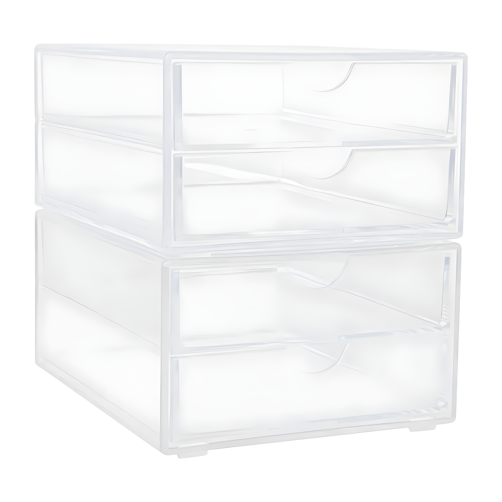 Martha Stewart Thomas Martha Stewart Plastic Desktop Storage with Half Moon Opening Pullout Drawers (Set of 2)