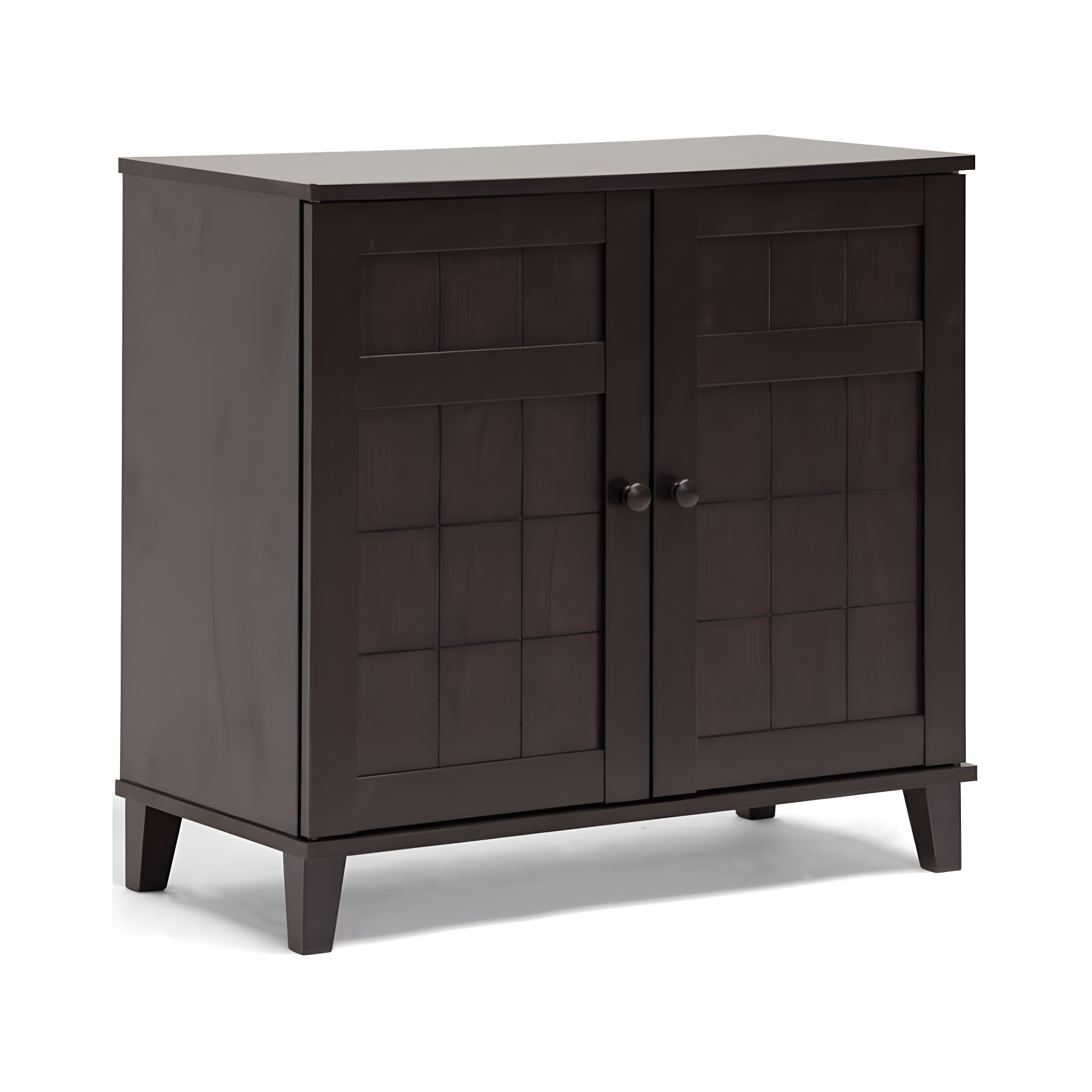 Glidden Wood Modern Shoe Cabinet (Short) Dark Brown - Baxton Studio
