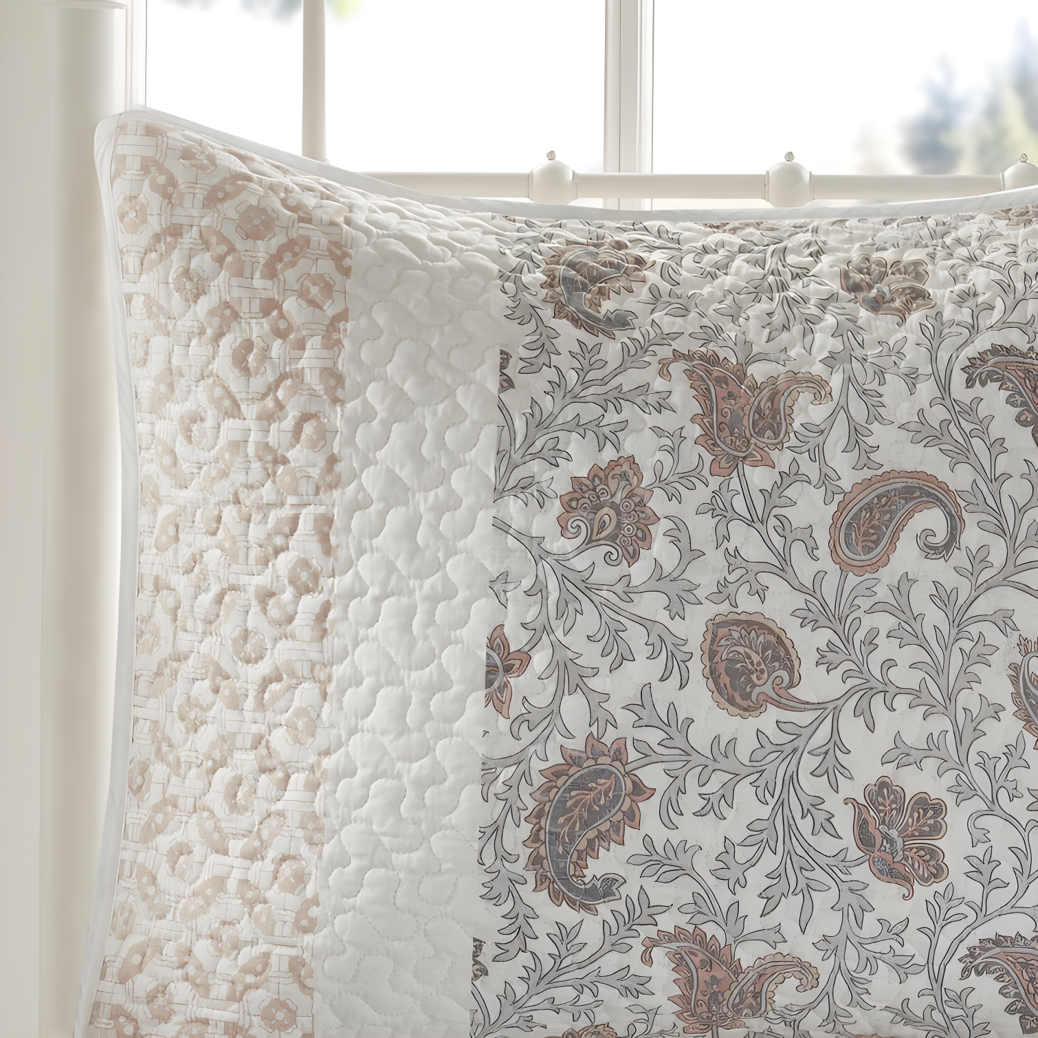 Madison Park Dawn 6 Piece Cotton Percale Quilt Set with Throw Pillows