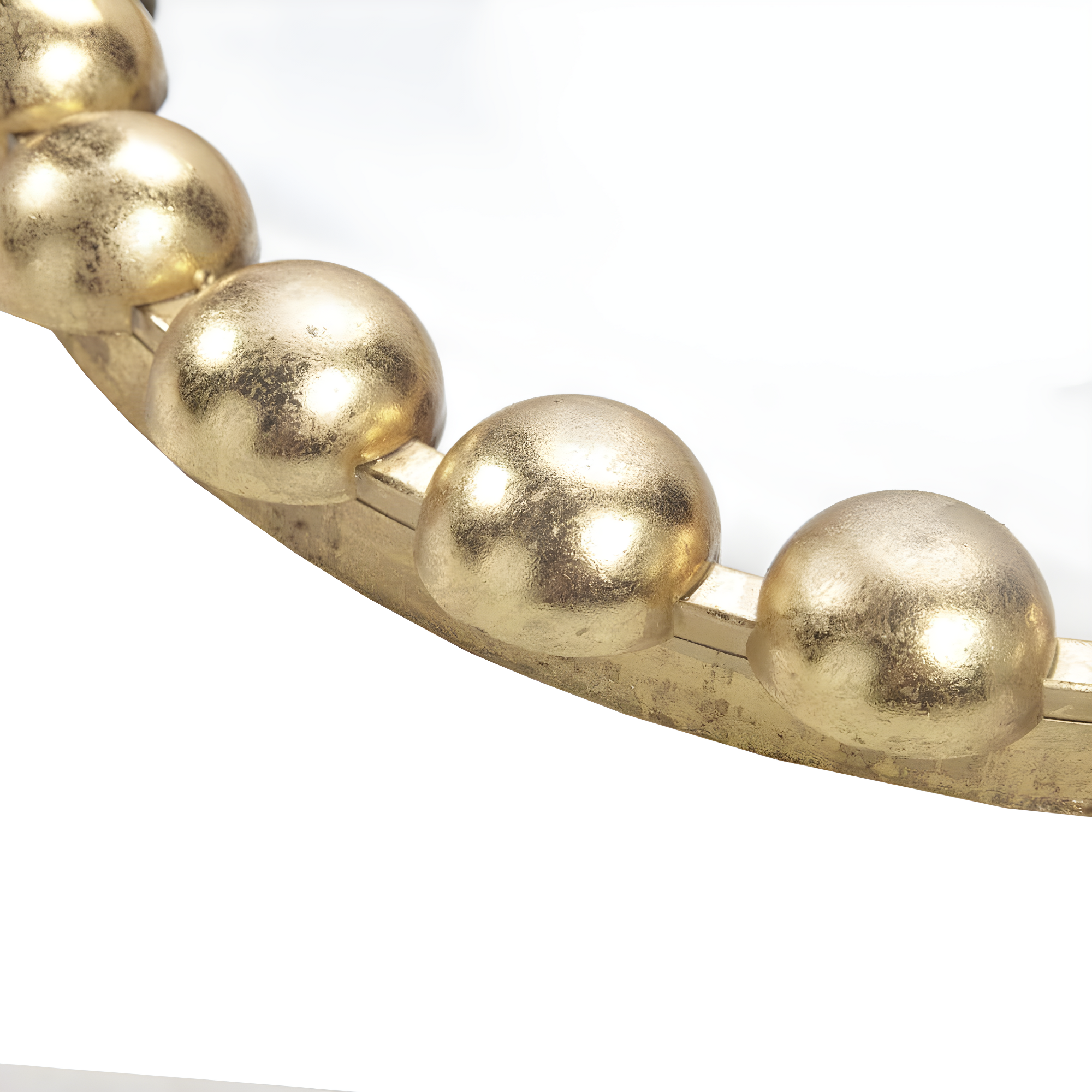Marlowe 3-Piece Gold Beaded Round Wall Mirror Set